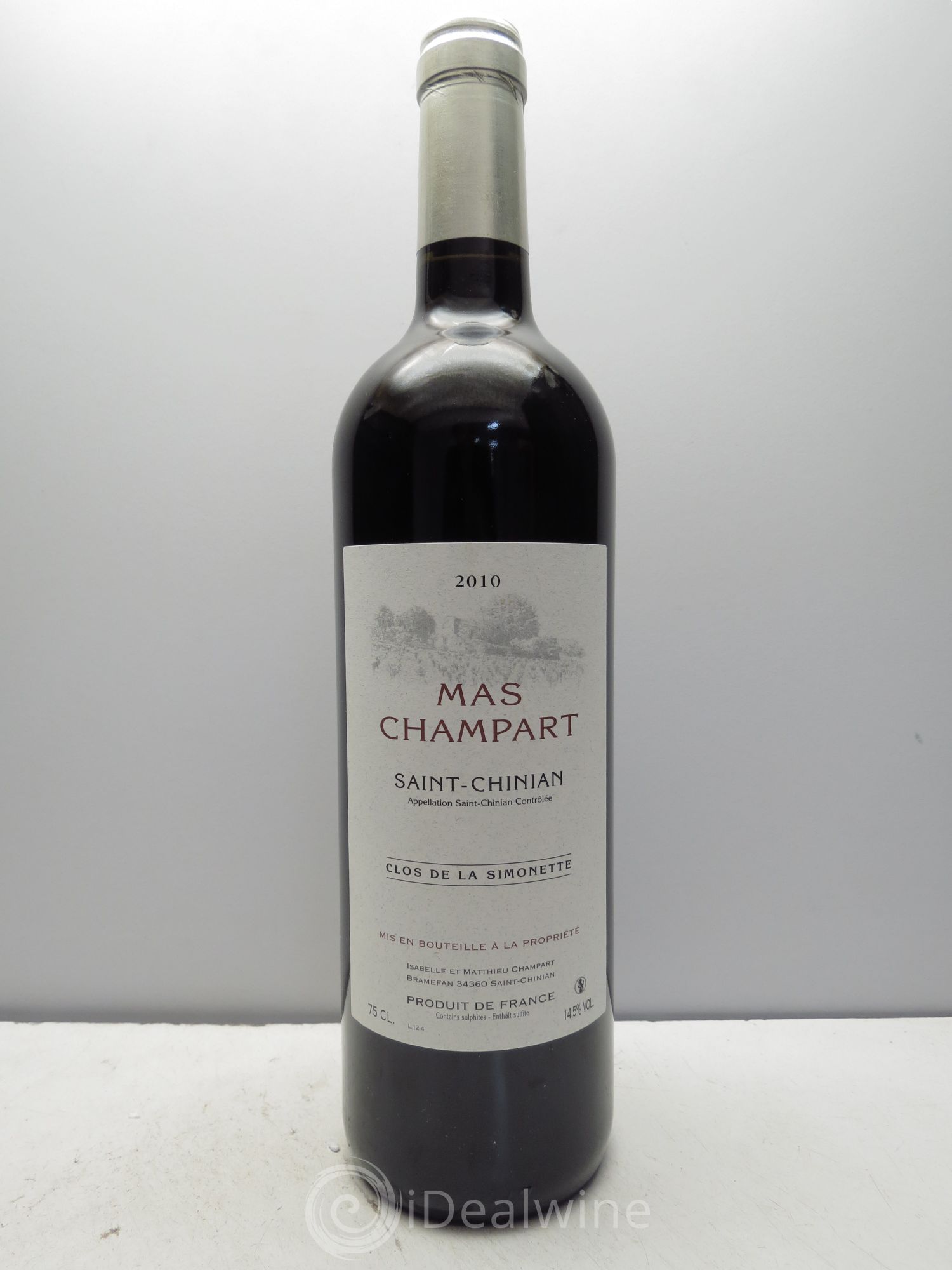 Saint-Chinian Mas Champart Clos de La Simonette Isabelle et Mathieu Champart 2010 - Lot de 1 bouteille - 0