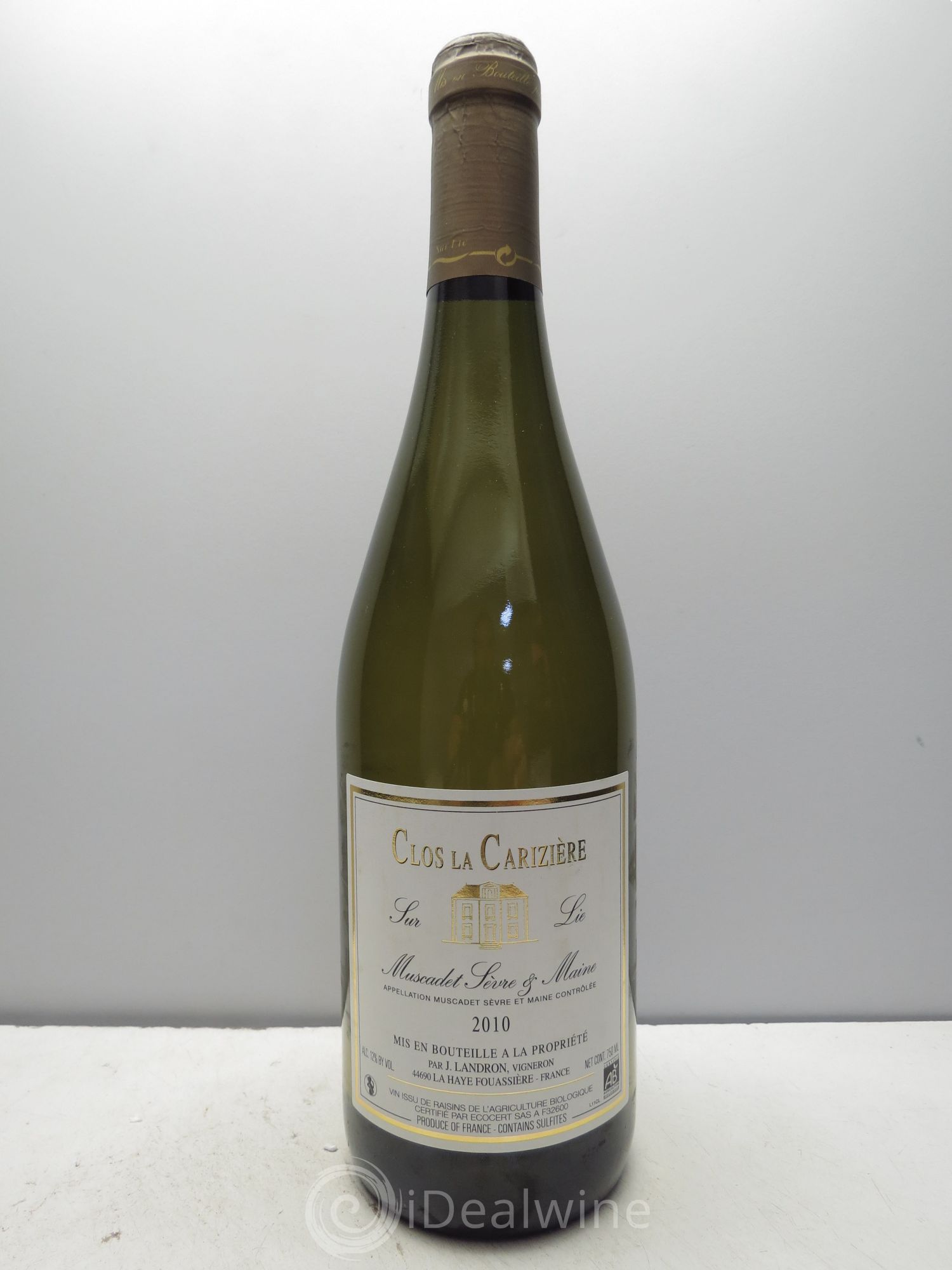Muscadet Sèvre et Maine Sur Lie Clos de la Carizière Domaine Joseph Landron 2010 - Posten von 1 Flasche - 0