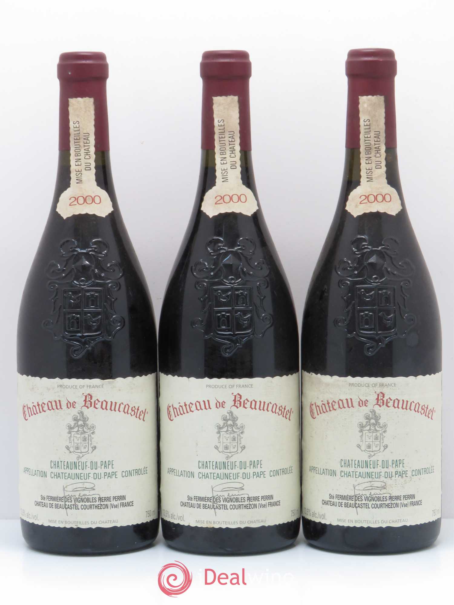 Châteauneuf-du-Pape Château de Beaucastel Famille Perrin 2000 - Lot de 3 bouteilles - 0