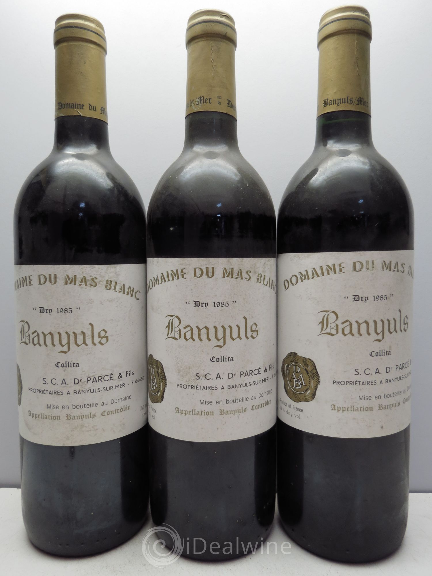 Banyuls Domaine du Mas Blanc Collita Dry Parcé 1985 - Posten von 3 Flaschen - 0