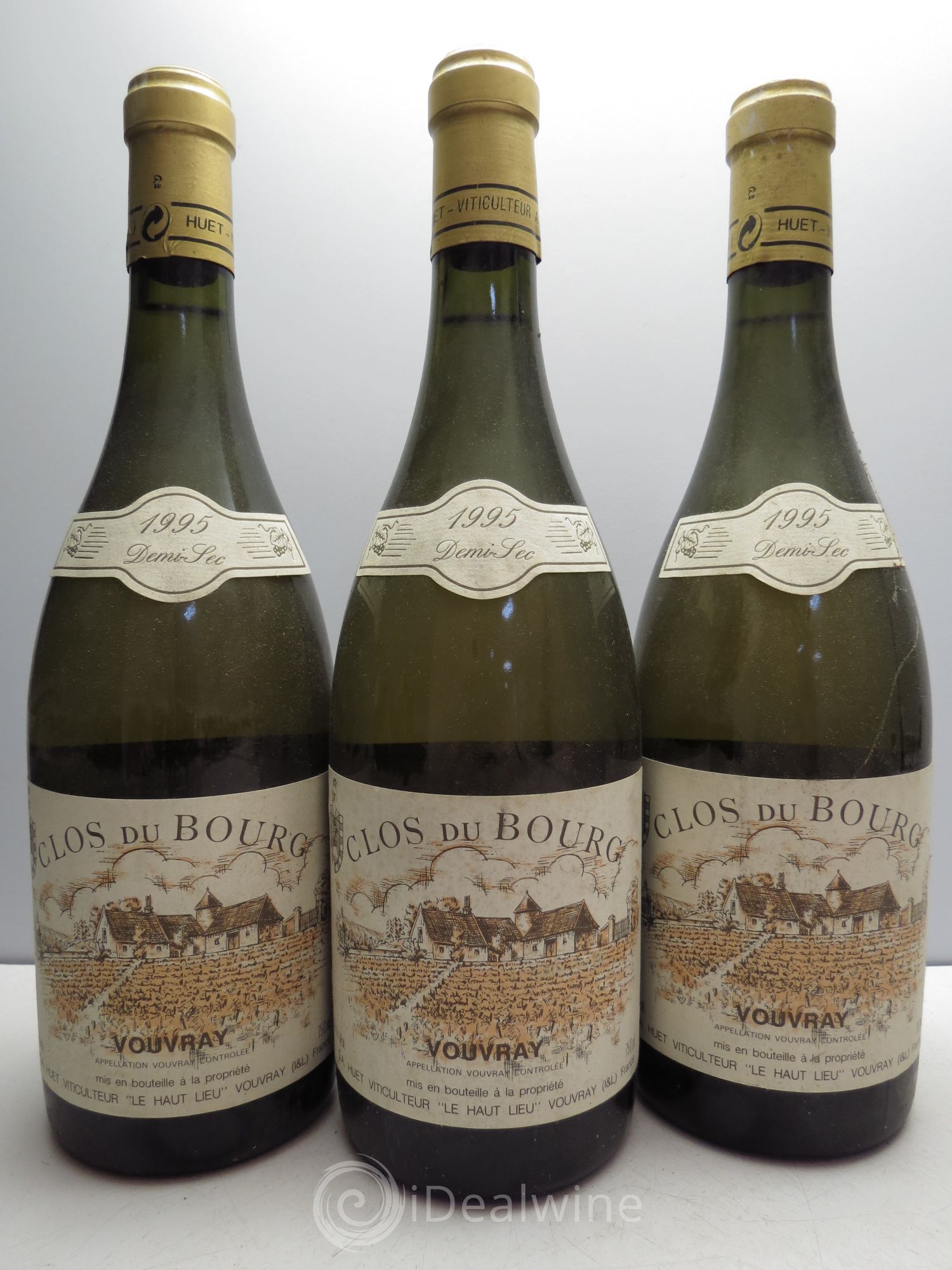 Vouvray Clos du Bourg Sec Domaine Huet Demi-Sec 1995 - Lot de 3 bouteilles - 0