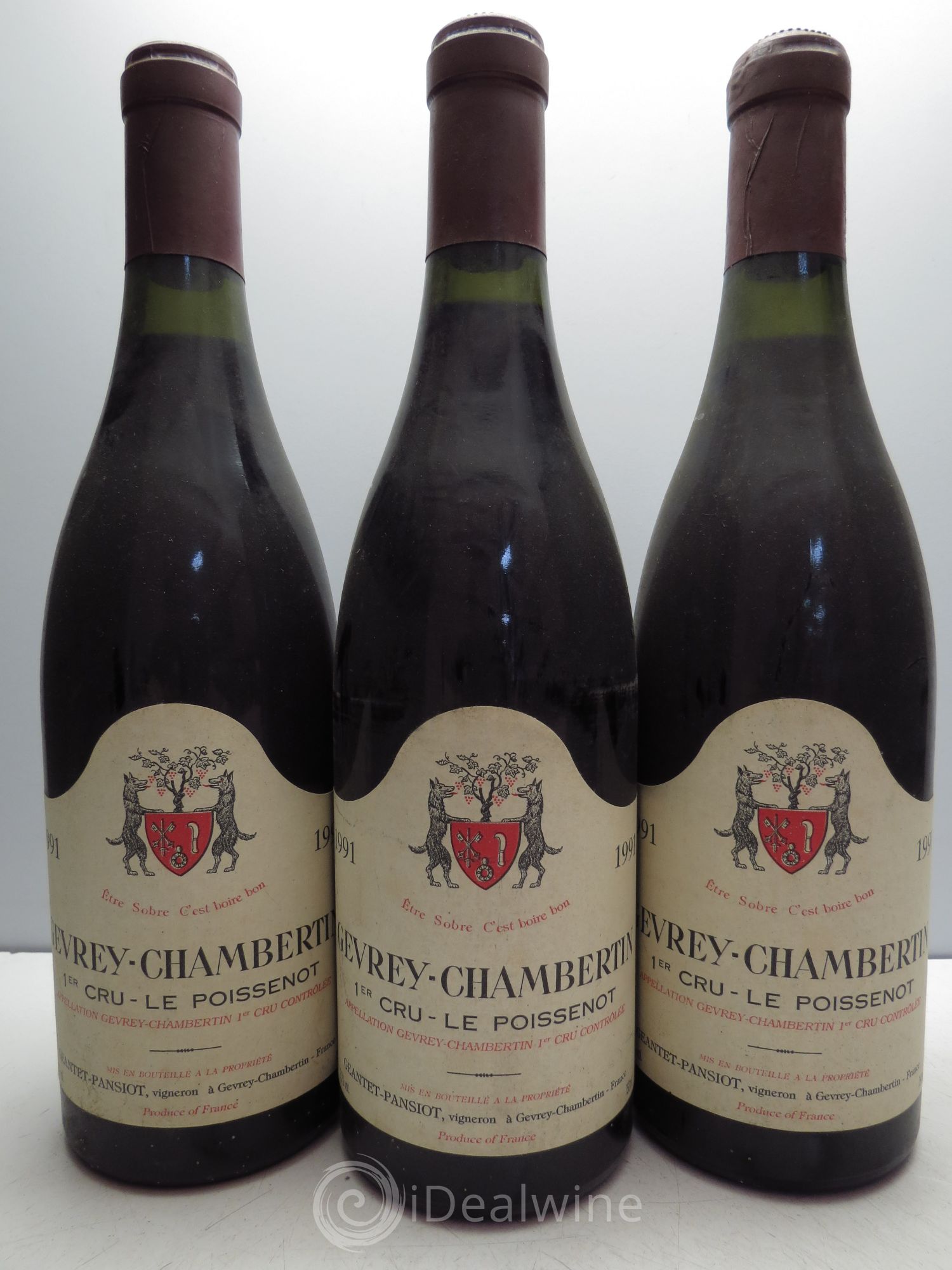 Gevrey-Chambertin 1er Cru Le Poissenot Geantet-Pansiot 1991 - Lot de 3 bouteilles - 0