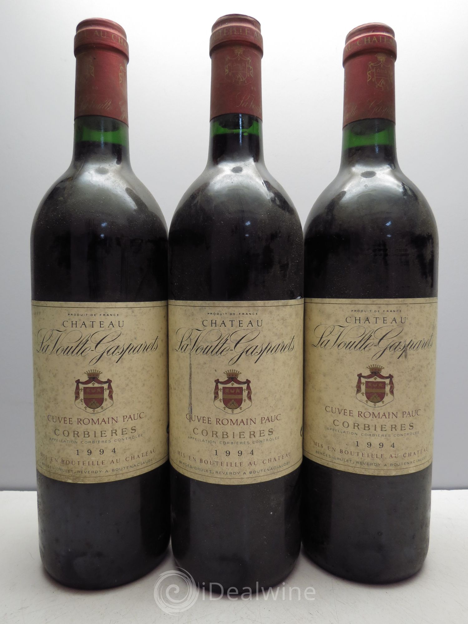 Corbières Boutenac La Voulte-Gasparets Cuvée Romain Pauc Patrick Reverdy 1994 - Lot de 3 bouteilles - 0