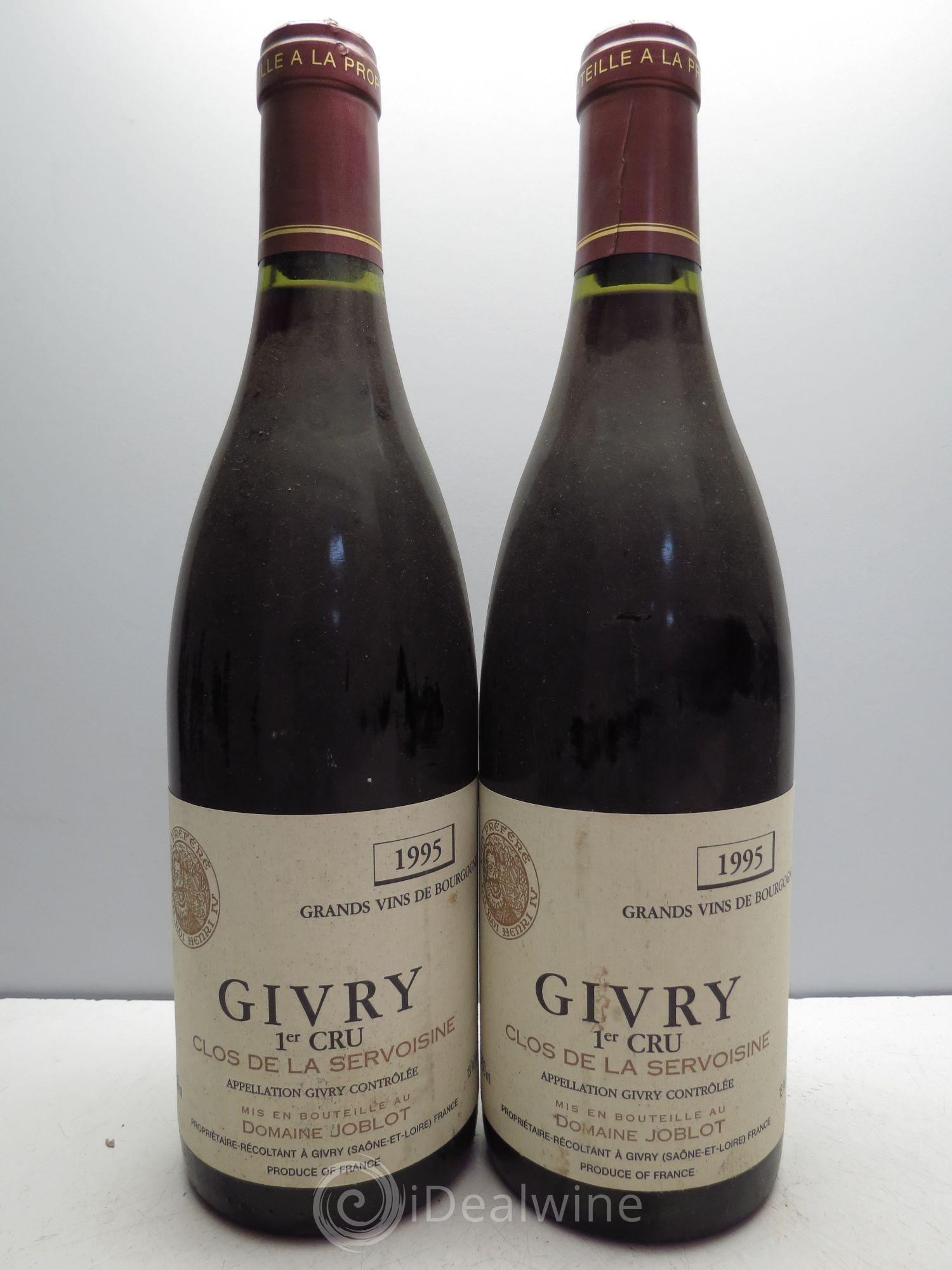 Givry 1er Cru Servoisine Joblot (Domaine) 1995 - Lot de 2 bouteilles - 0