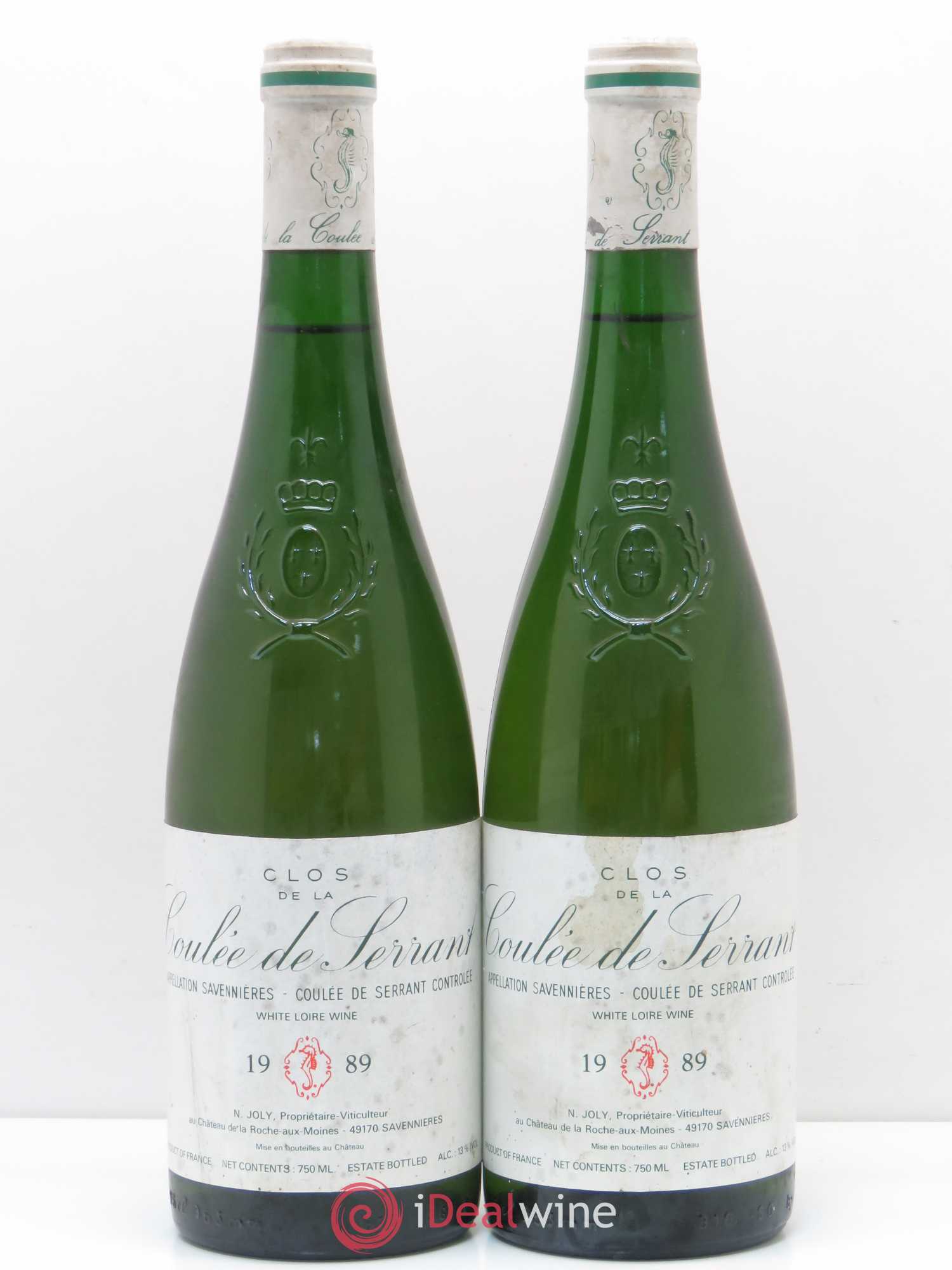 Savennières Clos de la Coulée de Serrant Vignobles de la Coulée de Serrant - Nicolas Joly 1989 - Lot de 2 bouteilles - 0