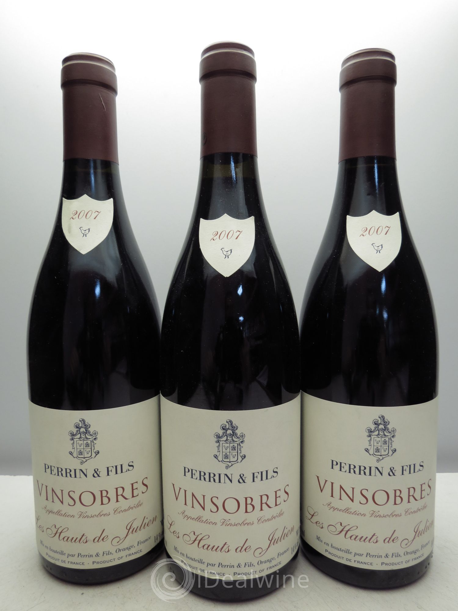 Vinsobres Les Hauts de Julien Vignobles Perrin (sans prix de réserve / no reserve) 2007 - Posten von 3 Flaschen - 0