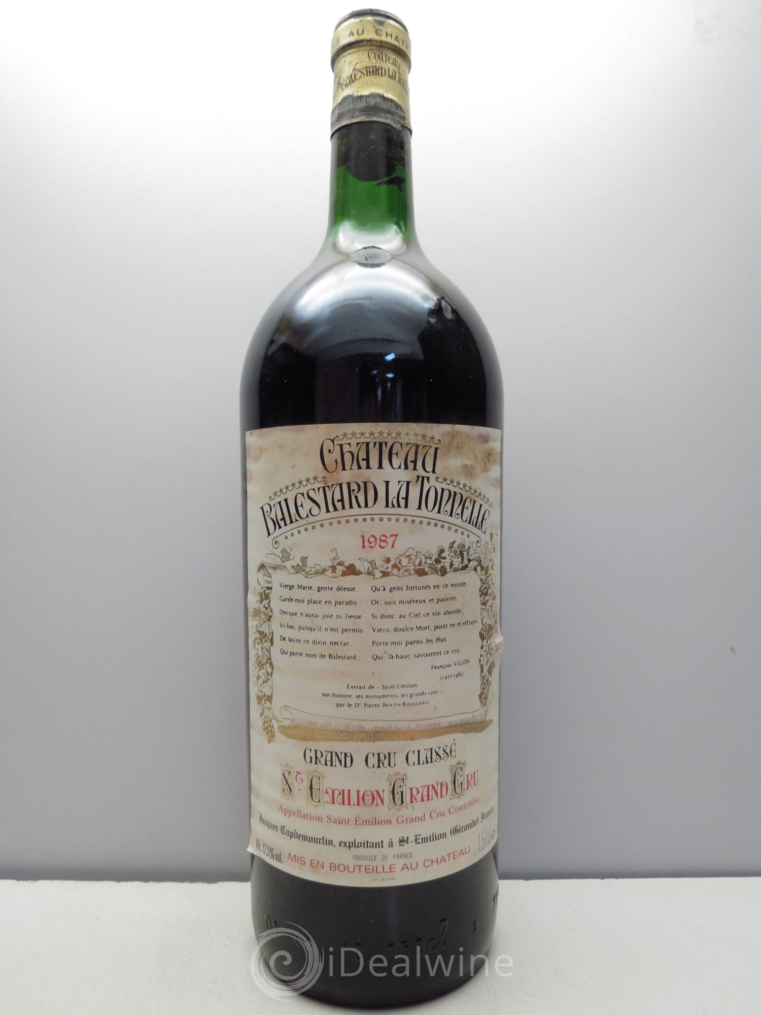Château Balestard la Tonnelle Grand Cru Classé 1987 - Lot de 6 magnums - 0