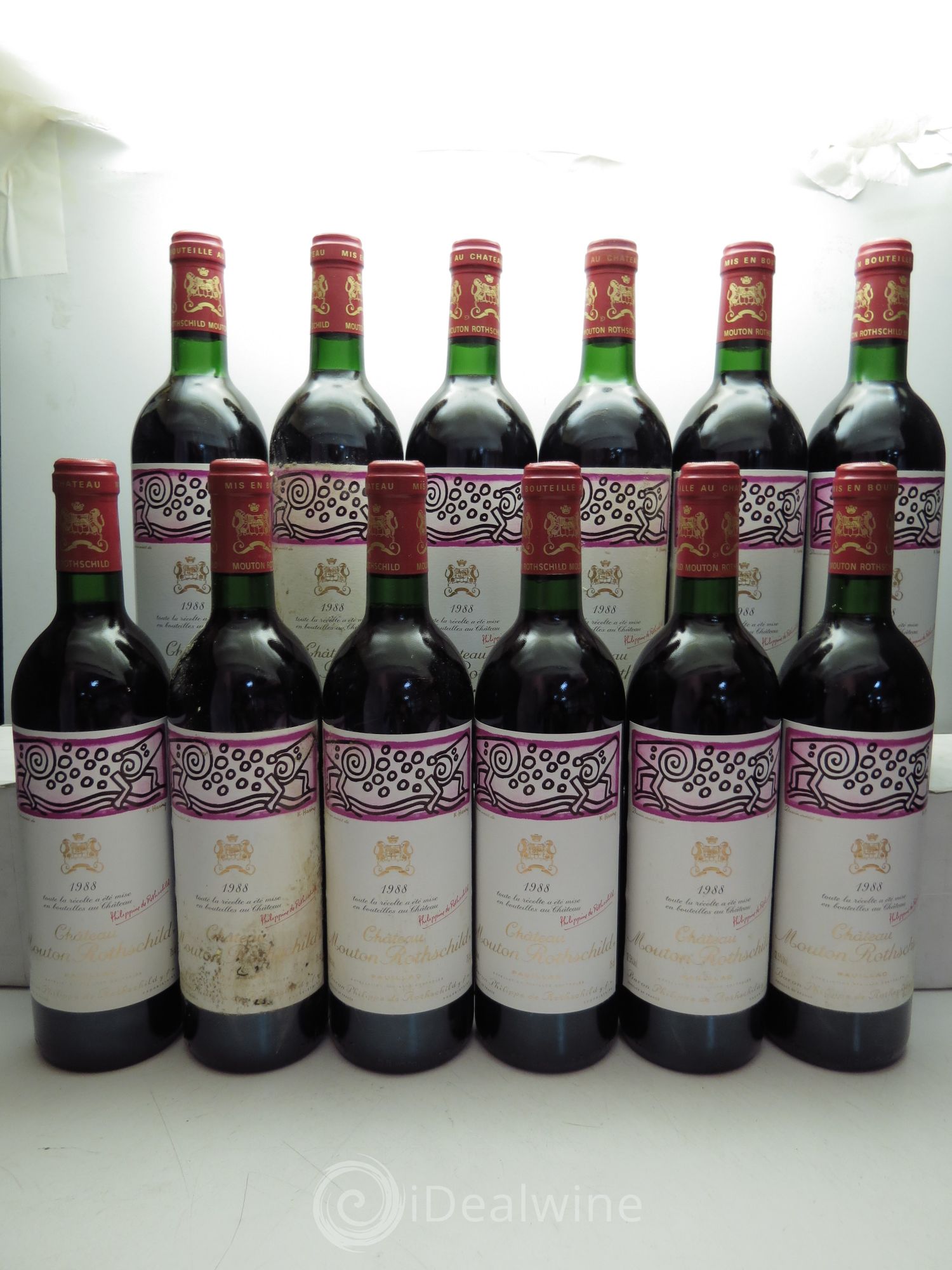 Château Mouton Rothschild 1er Grand Cru Classé 1988 - Lot de 12 bouteilles - 0