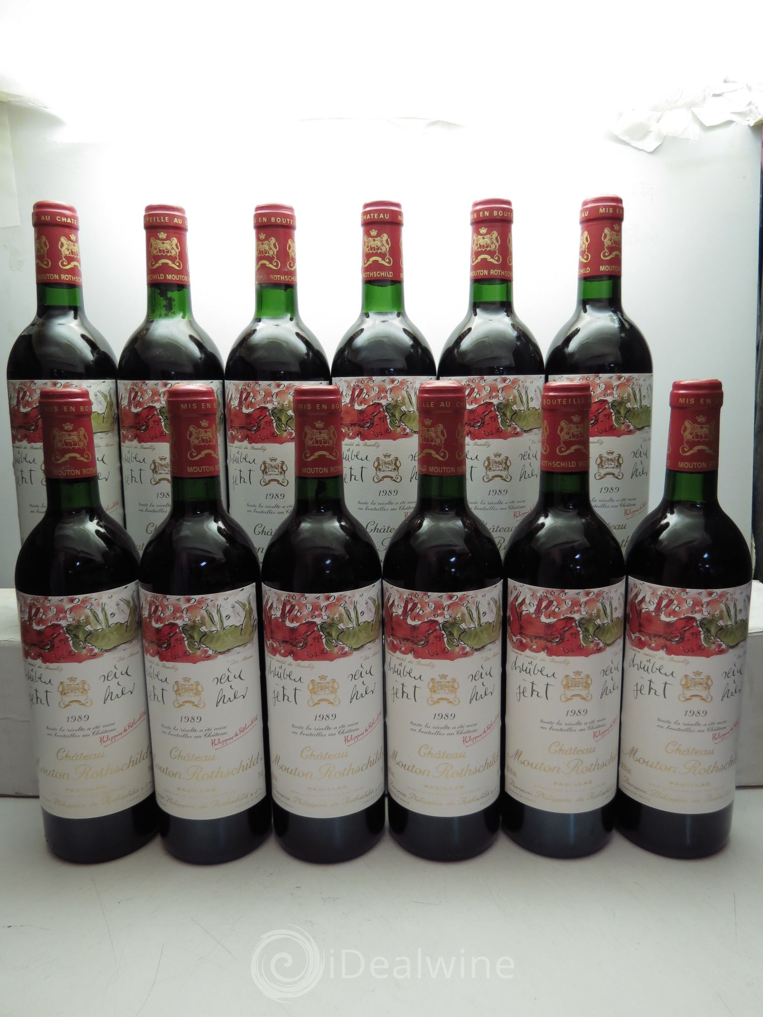 Château Mouton Rothschild 1er Grand Cru Classé 1989 - Lot de 12 bouteilles - 0