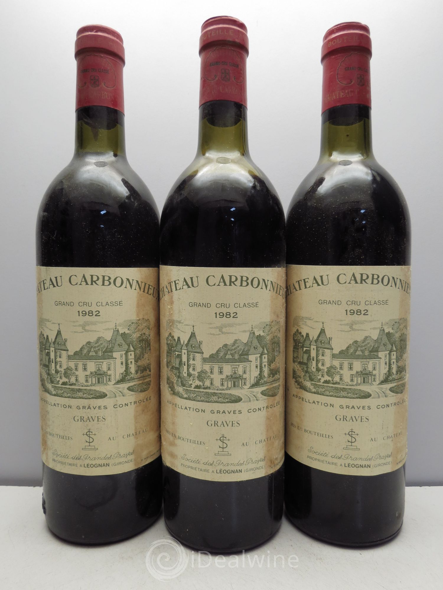 Château Carbonnieux Cru Classé de Graves 1982 - Lot de 3 bouteilles - 0