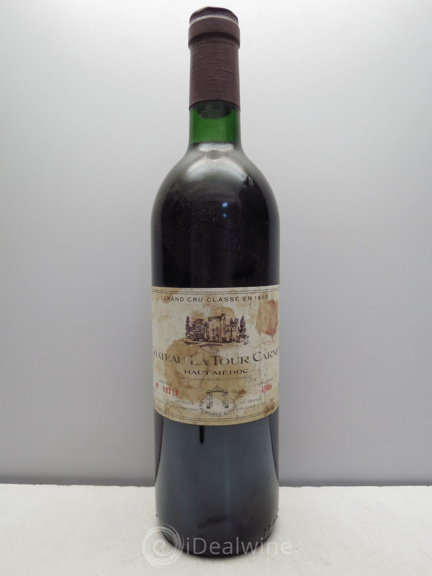 Château la Tour Carnet 4ème Grand Cru Classé 1986 - Lot de 1 bouteille - 0