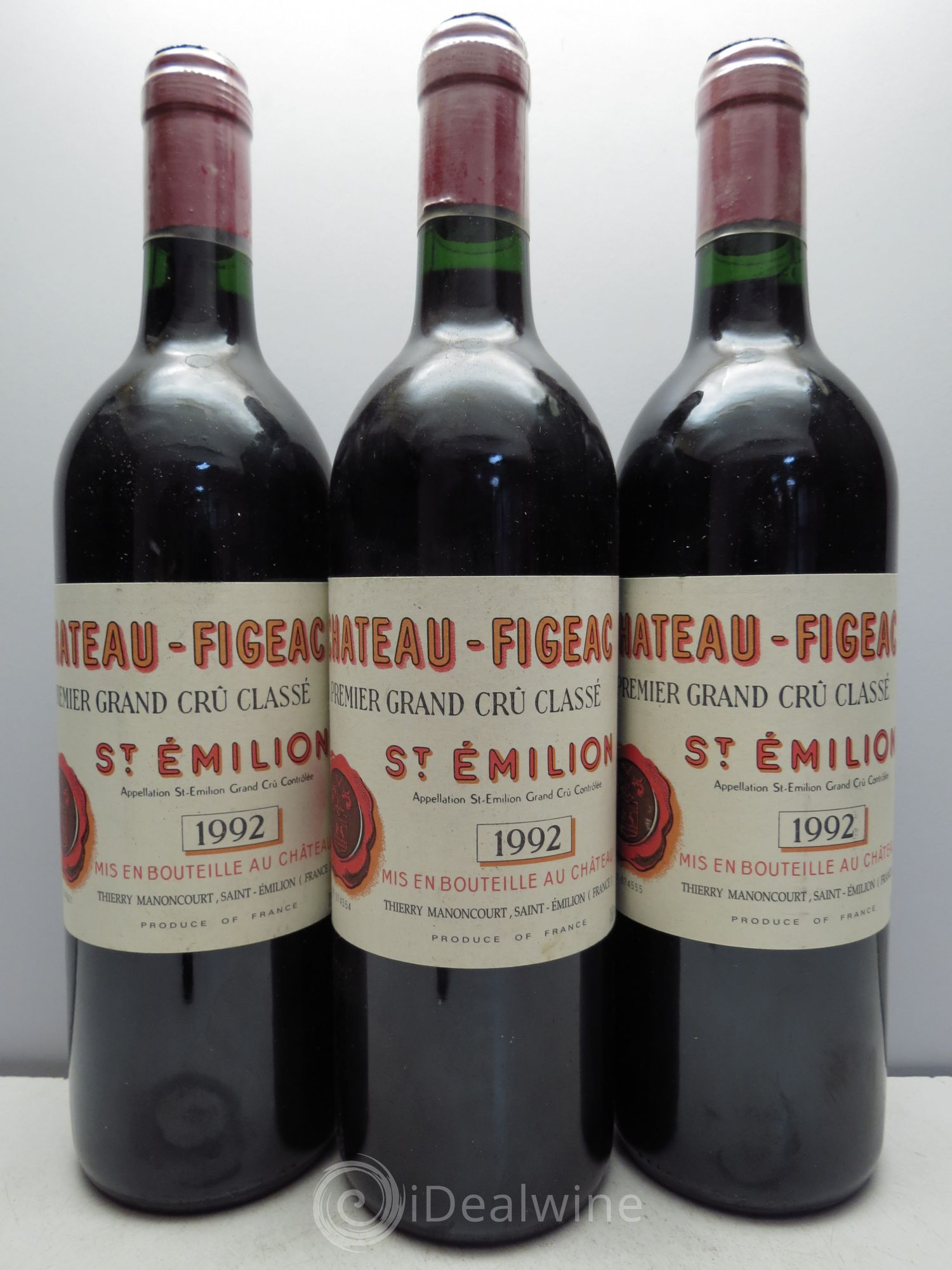 Château Figeac 1er Grand Cru Classé A 1992 - Lot de 3 bouteilles - 0