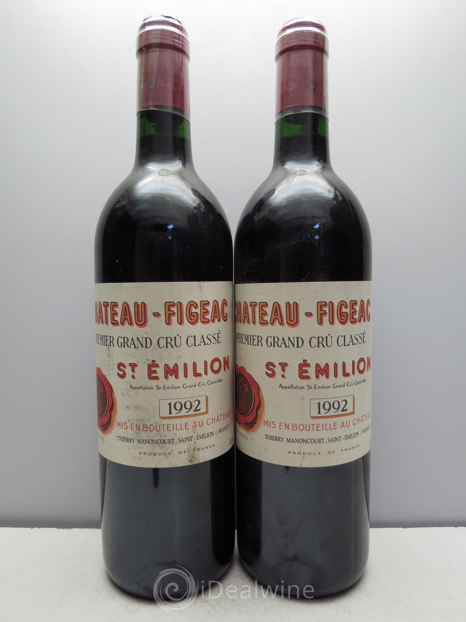 Château Figeac 1er Grand Cru Classé A 1992 - Lot de 2 bouteilles - 0