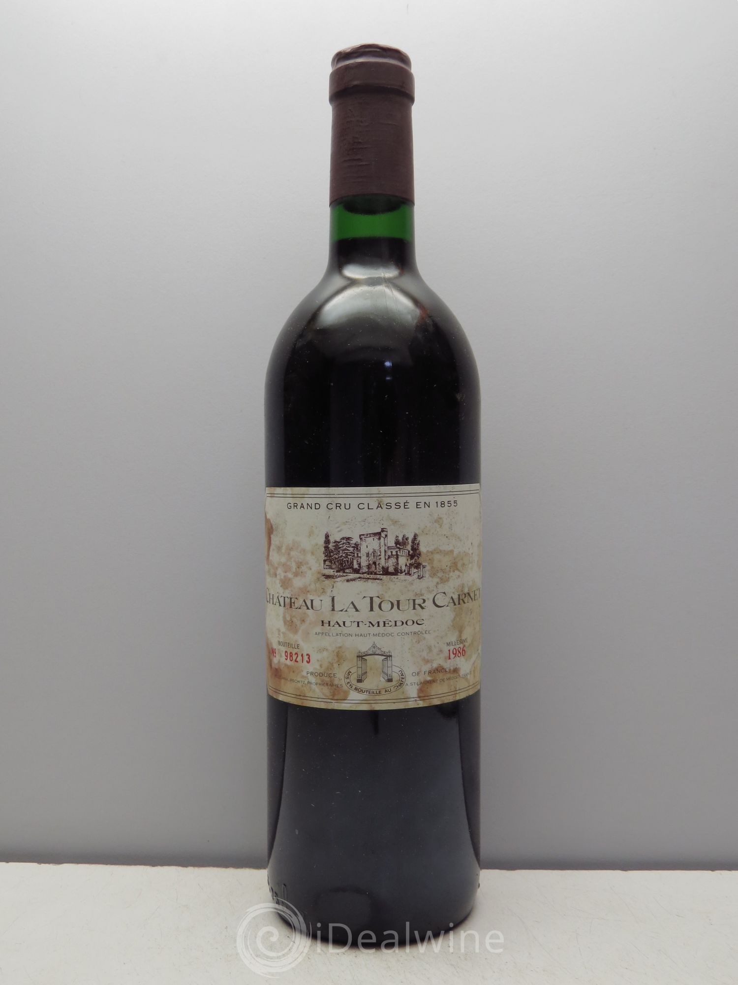 Château la Tour Carnet 4ème Grand Cru Classé 1986 - Lot de 1 bouteille - 0