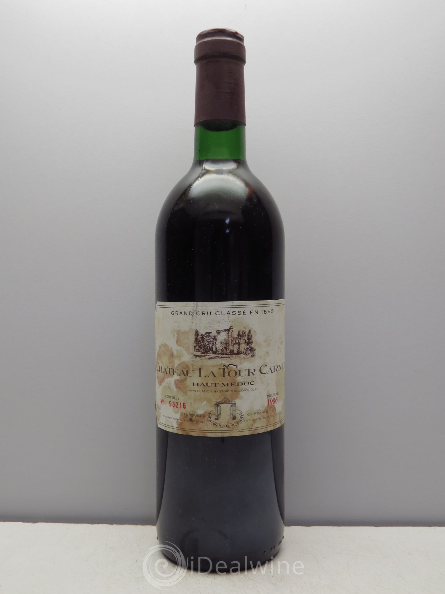 Château la Tour Carnet 4ème Grand Cru Classé 1986 - Lot de 1 bouteille - 0