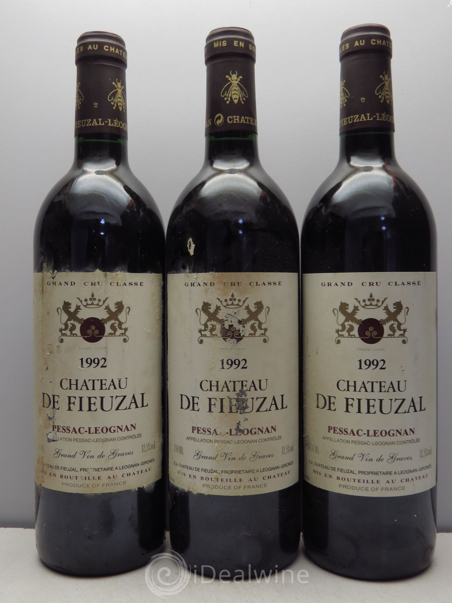 Château de Fieuzal Cru Classé de Graves 1992 - Lot de 3 bouteilles - 0
