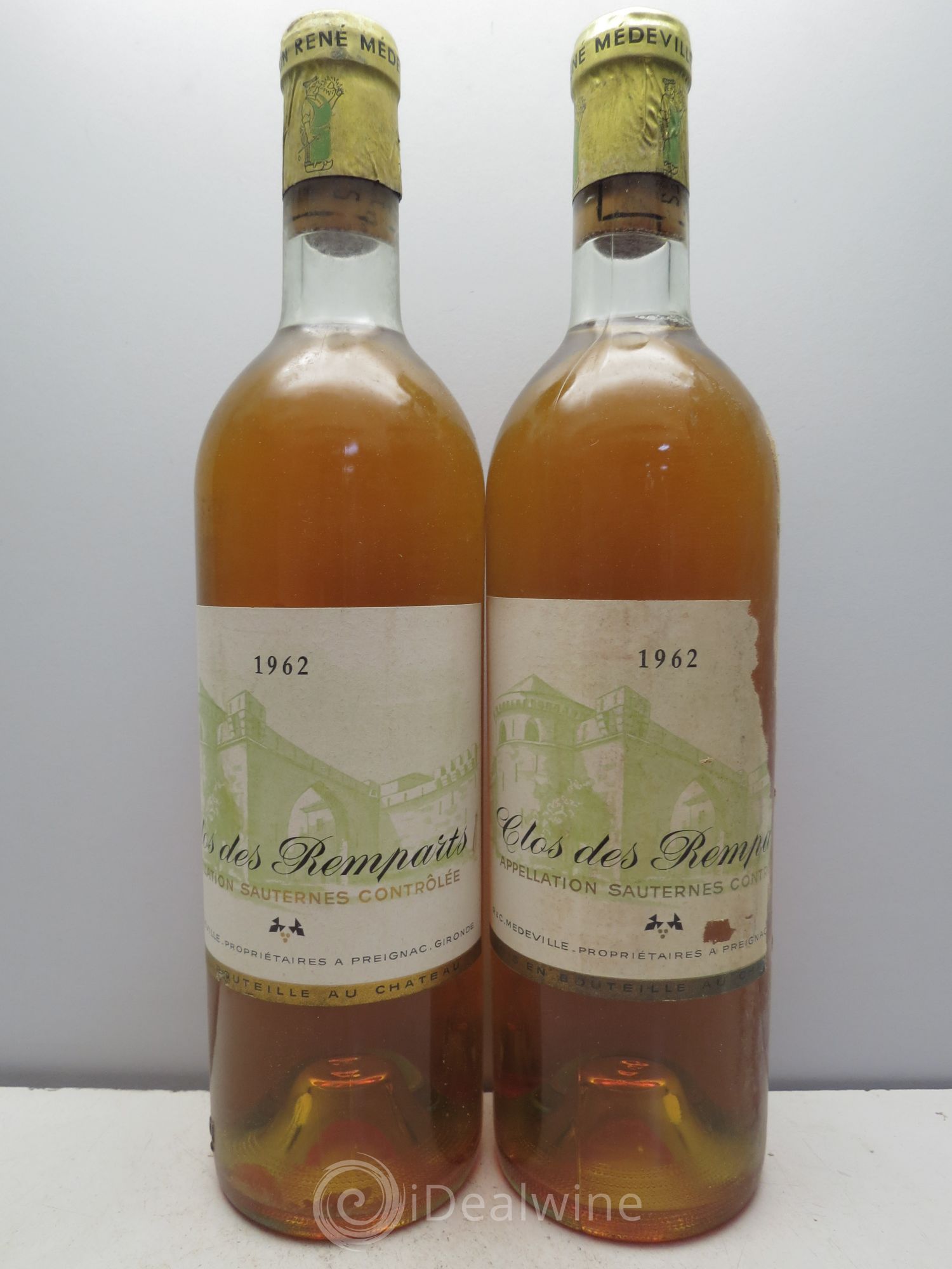 Sauternes Clos des Remparts 1962 - Lotto di 2 bottiglie - 0