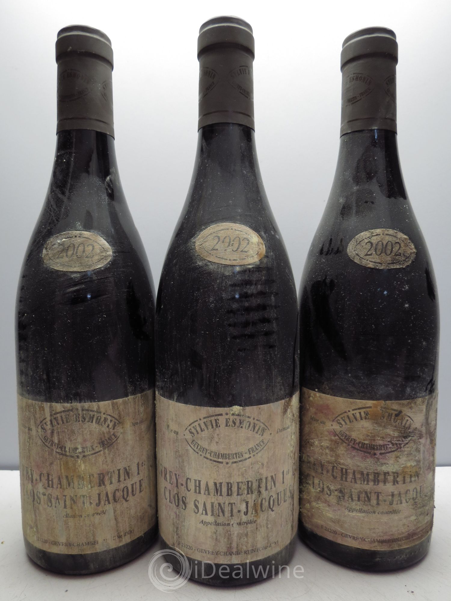 Gevrey-Chambertin 1er Cru Clos Saint Jacques Sylvie Esmonin 2002 - Lot de 3 bouteilles - 0