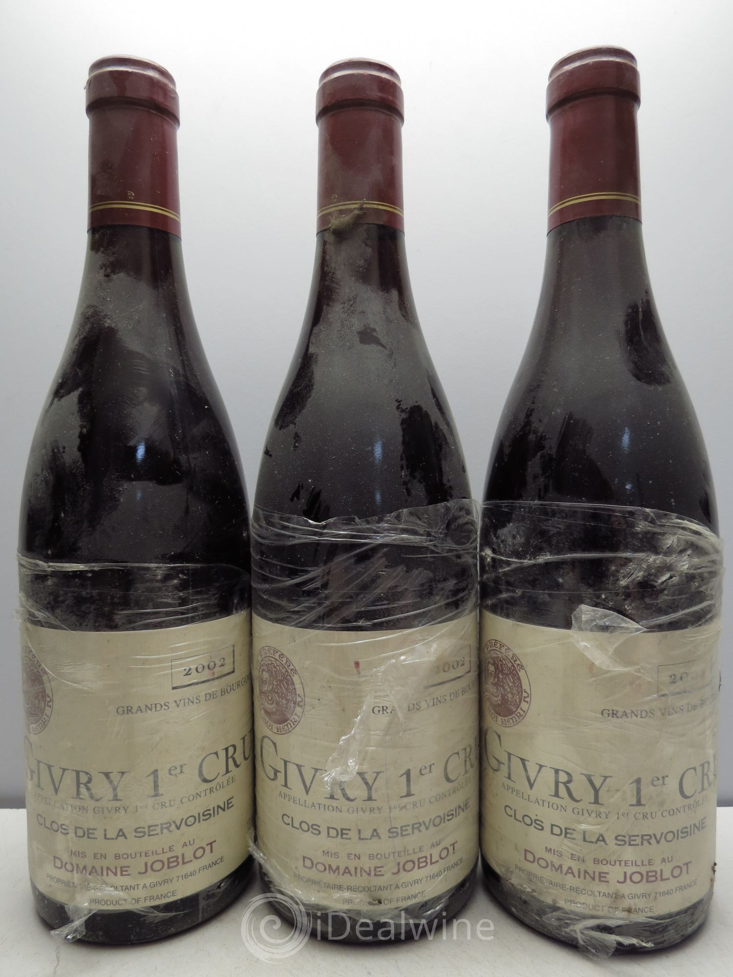 Givry 1er Cru Servoisine Joblot (Domaine) 2002 - Lot de 3 bouteilles - 0