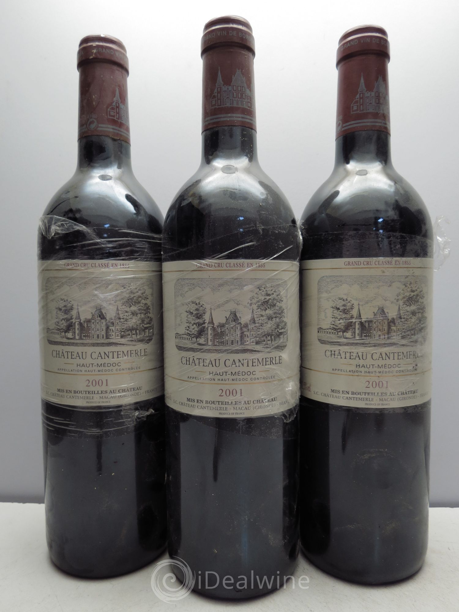 Château Cantemerle 5ème Grand Cru Classé 2001 - Lot de 3 bouteilles - 0