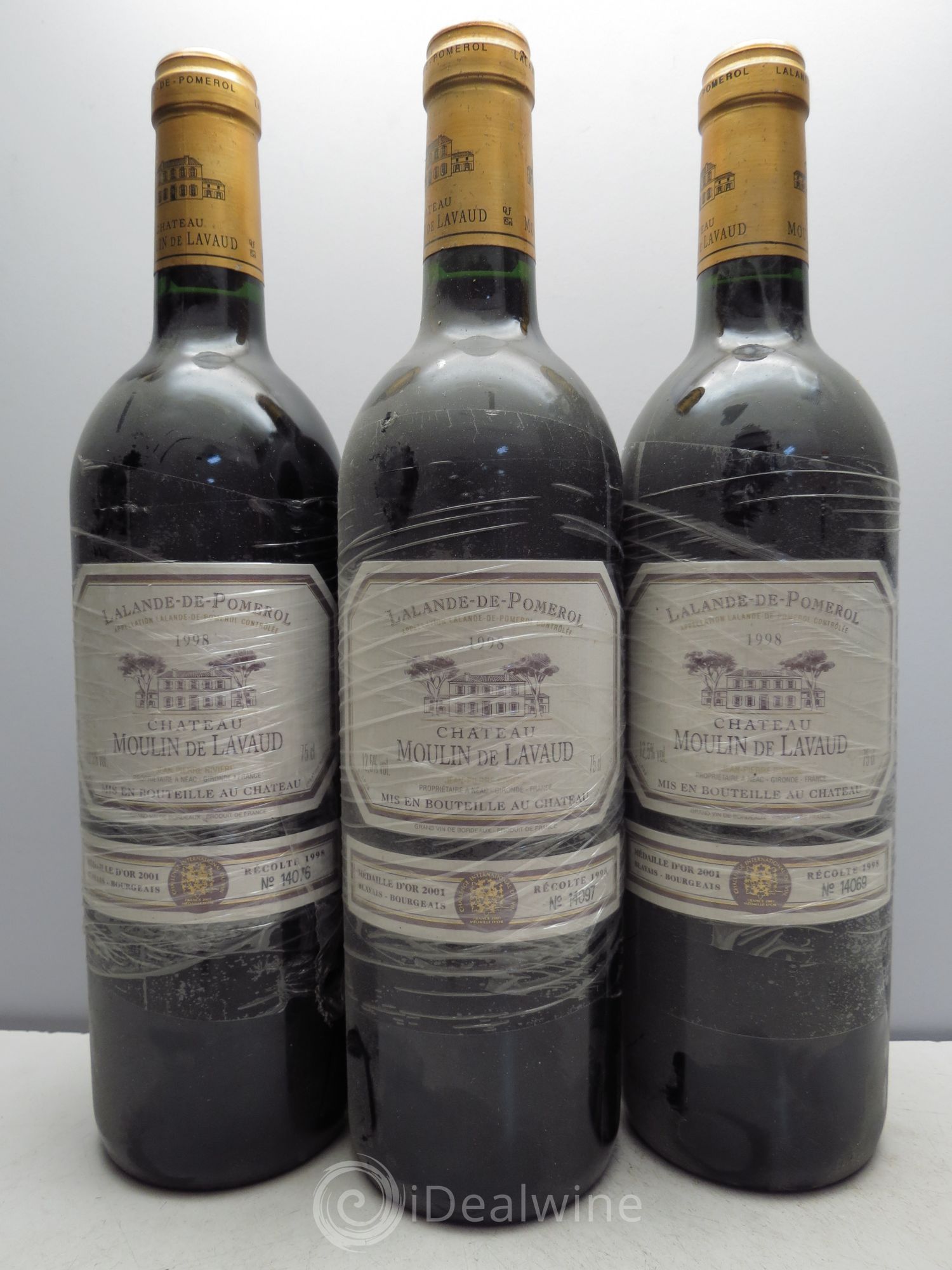 Bordeaux Château Moulin de Lavaud - Lalande de Pomerol 1998 - Posten von 3 Flaschen - 0