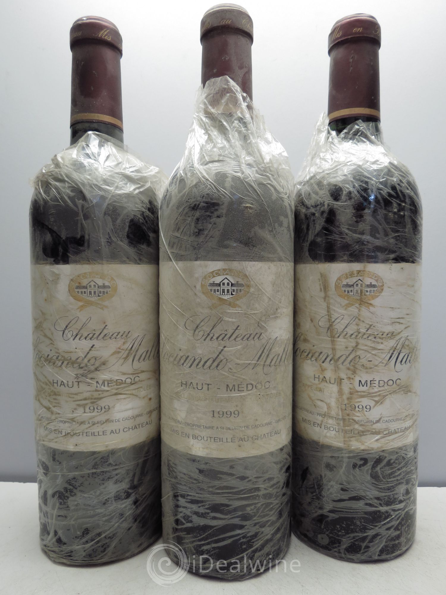 Château Sociando Mallet 1999 - Lot de 3 bouteilles - 0