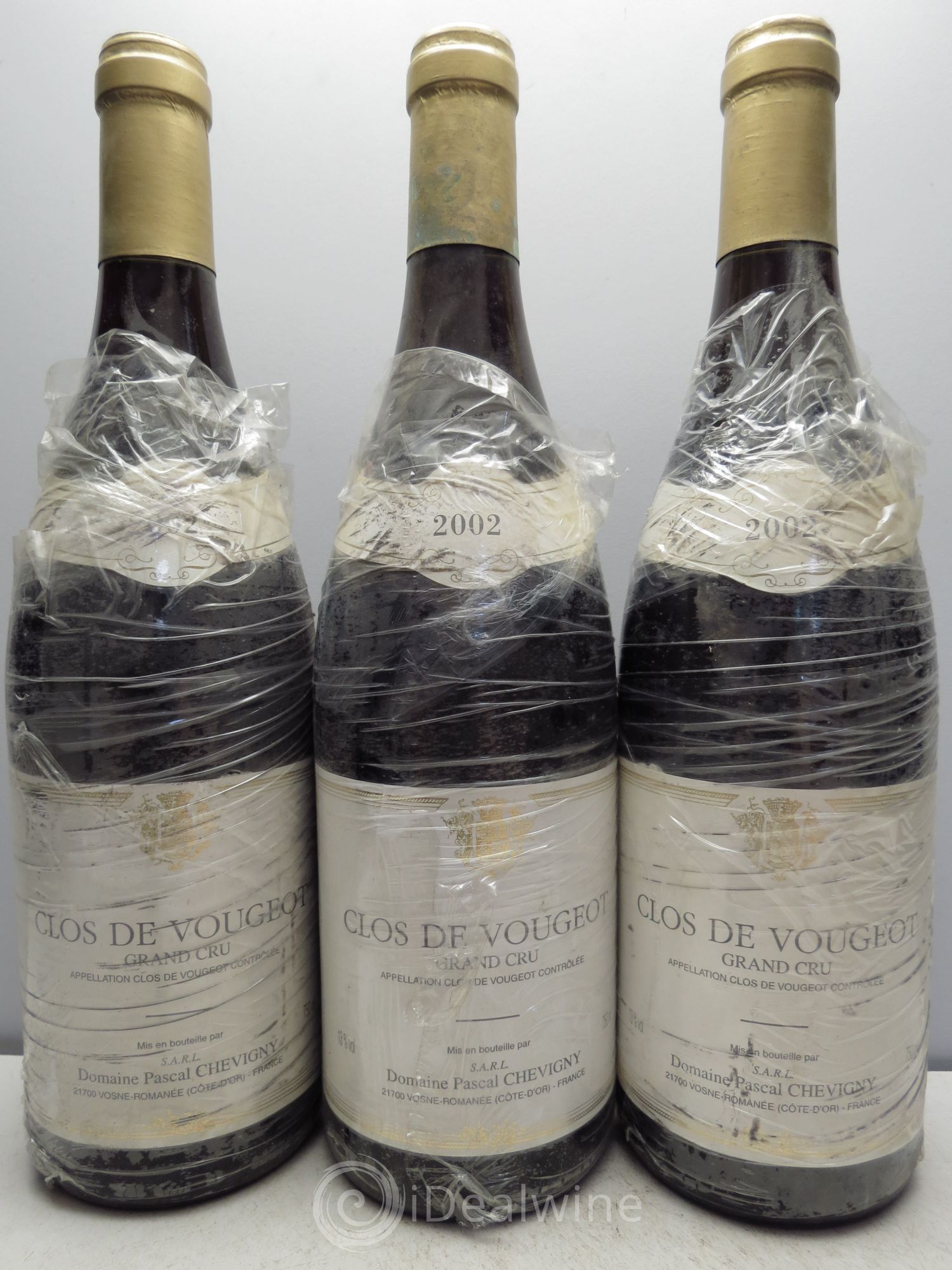 Clos de Vougeot Grand Cru 2002 - Lot de 3 bouteilles - 0