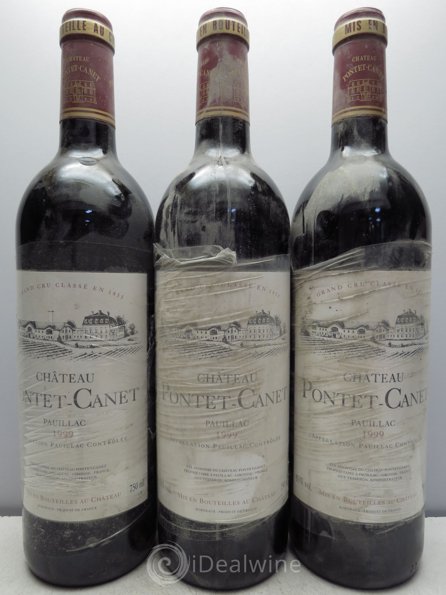 Château Pontet Canet 5ème Grand Cru Classé 1999 - Lot de 3 bouteilles - 0