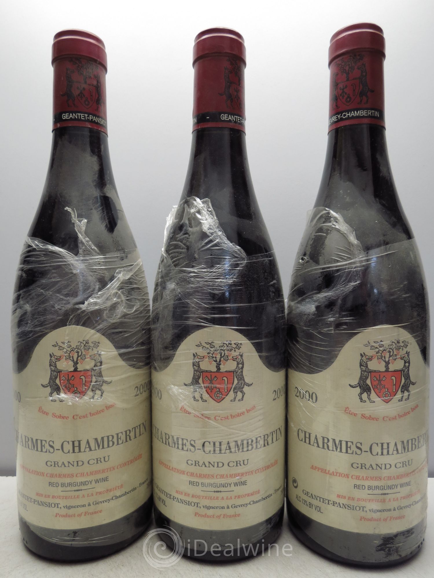 Charmes-Chambertin Grand Cru Geantet-Pansiot 2000 - Lot de 3 bouteilles - 0