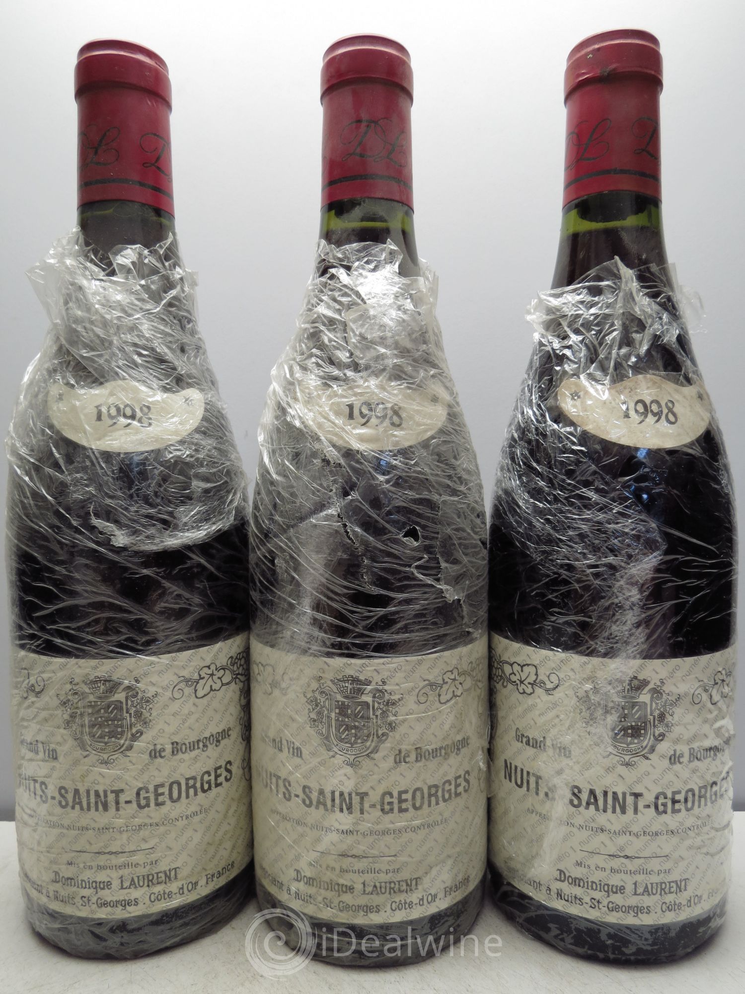 Nuits-Saint-Georges Dominique Laurent 1998 - Lot de 3 bouteilles - 0