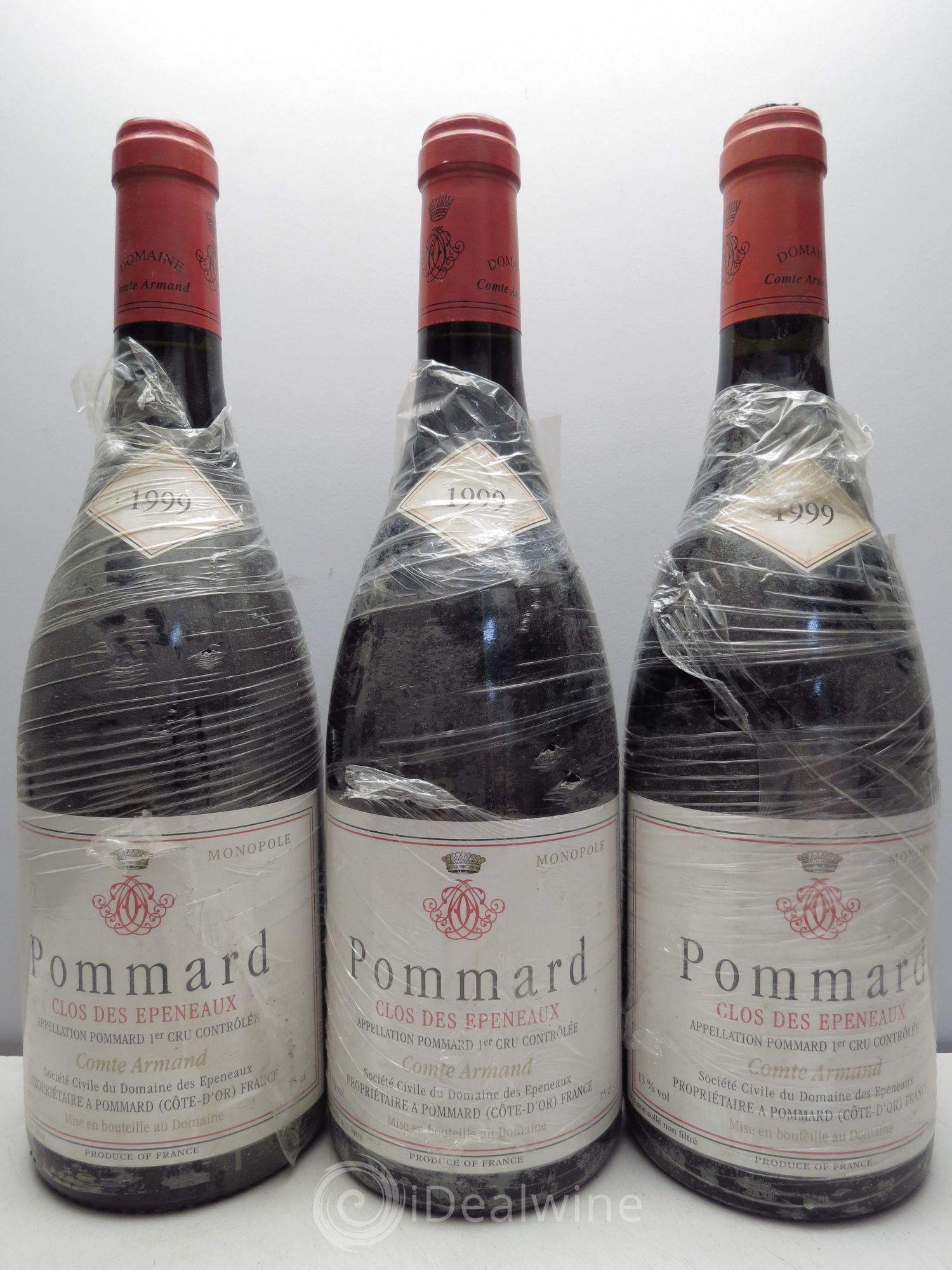 Pommard 1er Cru Clos des Epeneaux Comte Armand 1999 - Lot de 3 bouteilles - 0