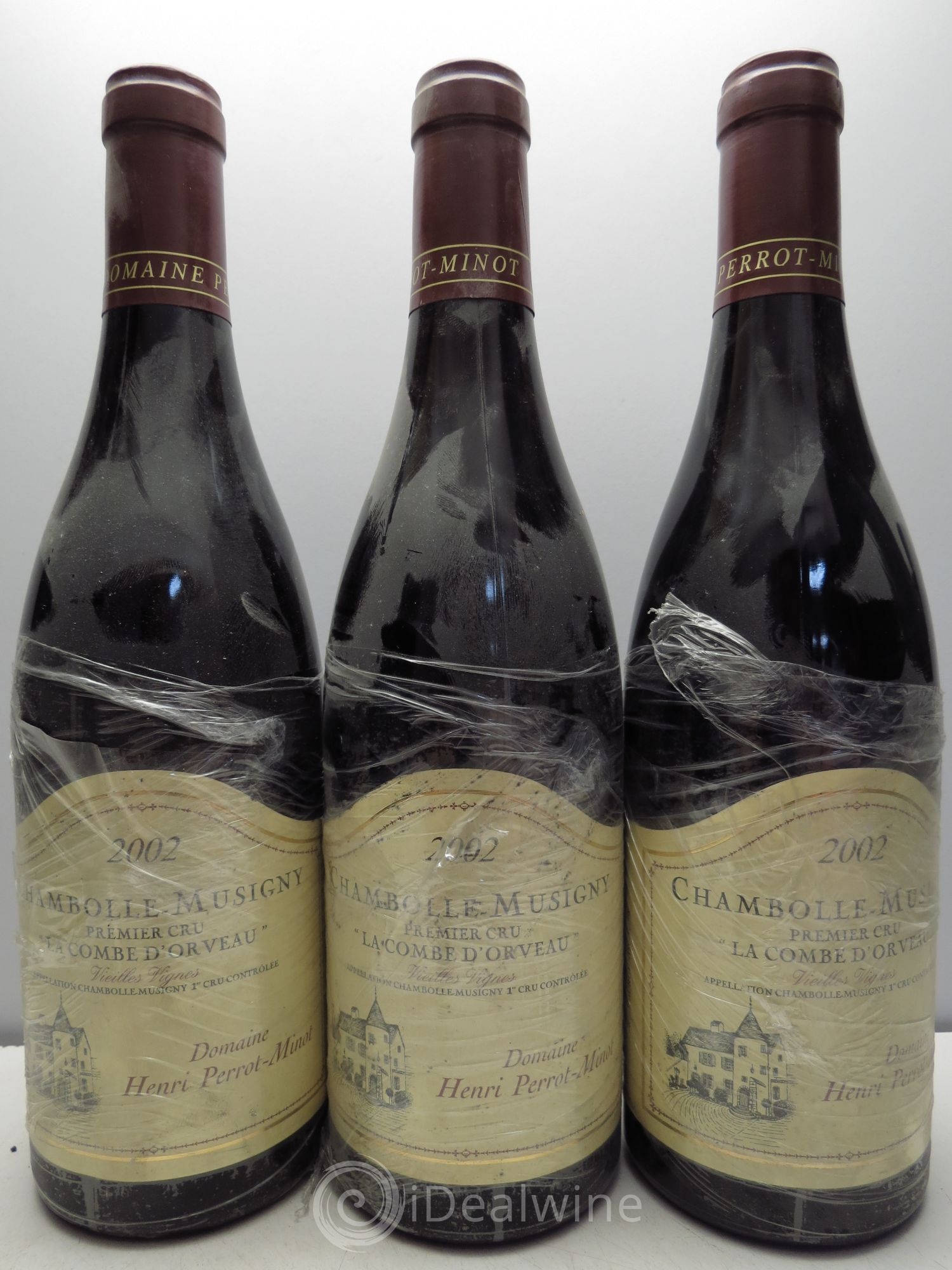 Chambolle-Musigny 1er Cru La Combe d'Orveau Vieilles Vignes Perrot-Minot 2002 - Lot de 3 bouteilles - 0