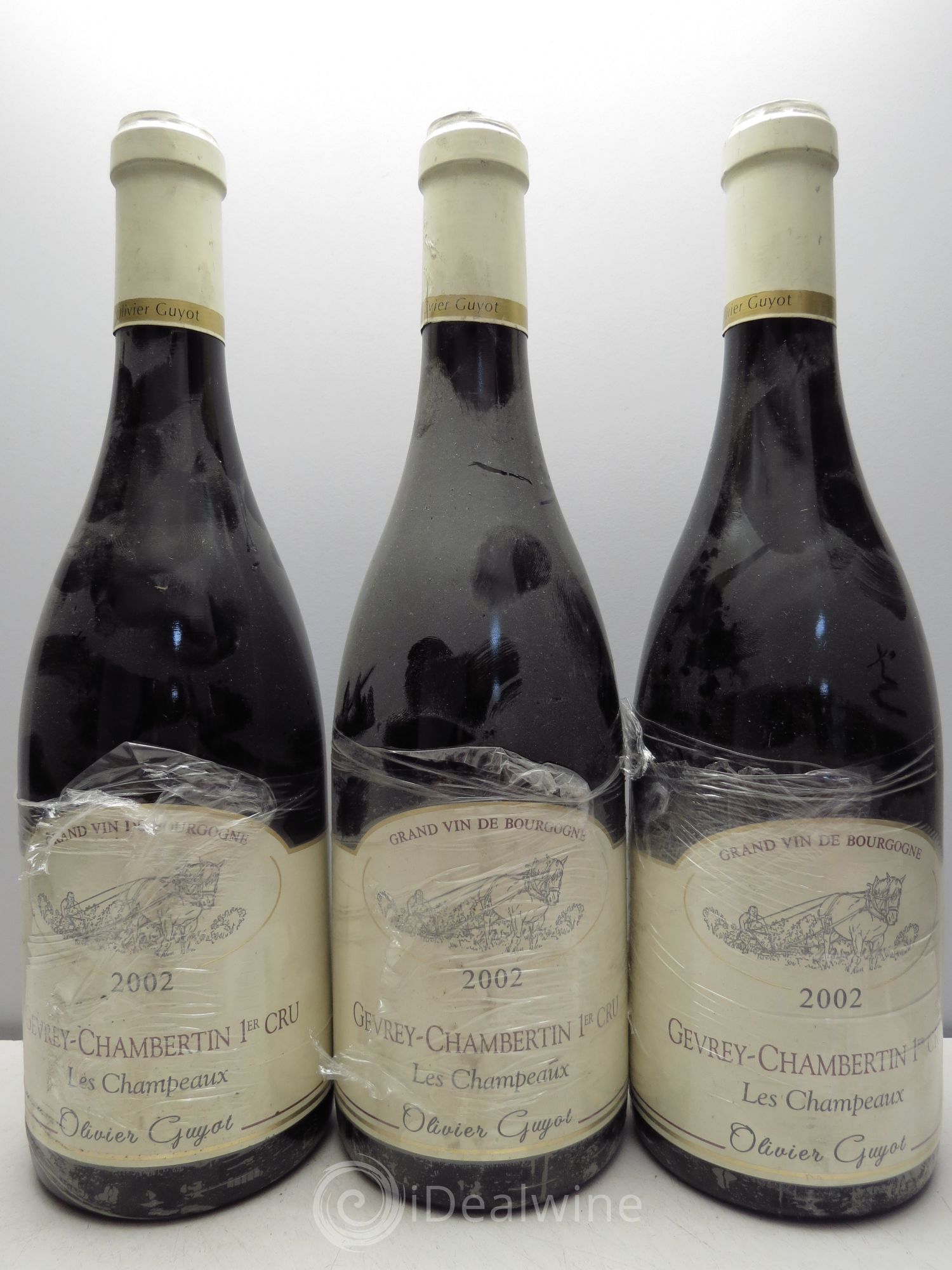Gevrey-Chambertin 1er Cru O.Guyot 2002 - Lot de 3 bouteilles - 0