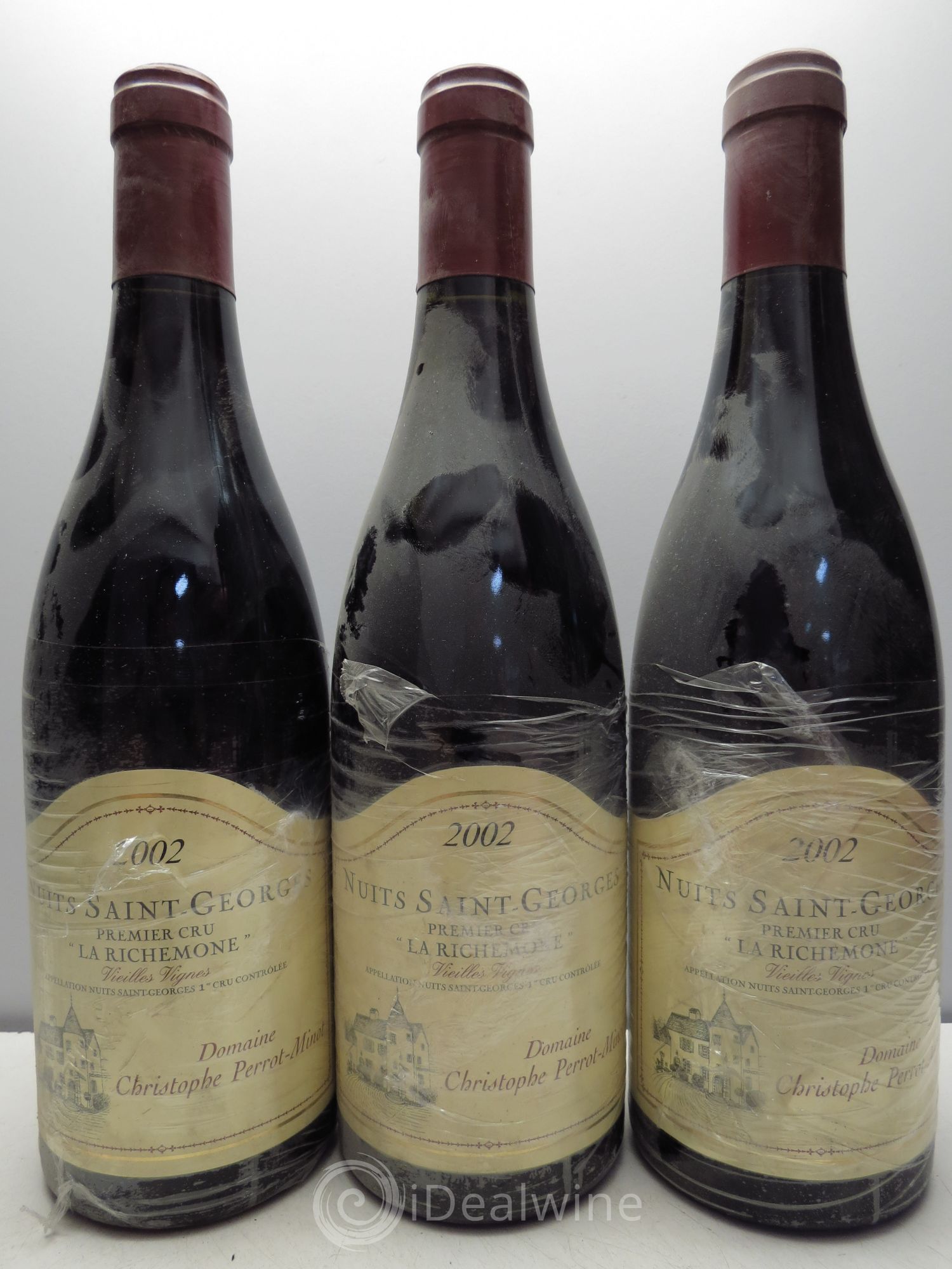 Nuits-Saint-Georges 1er Cru La Richemone Vieilles Vignes Perrot-Minot 2002 - Lot de 3 bouteilles - 0
