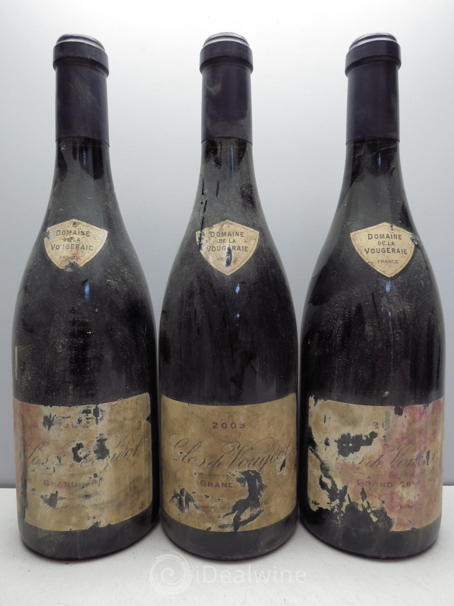 Clos de Vougeot Grand Cru Domaine de la Vougeraie 2003 - Posten von 3 Flaschen - 0