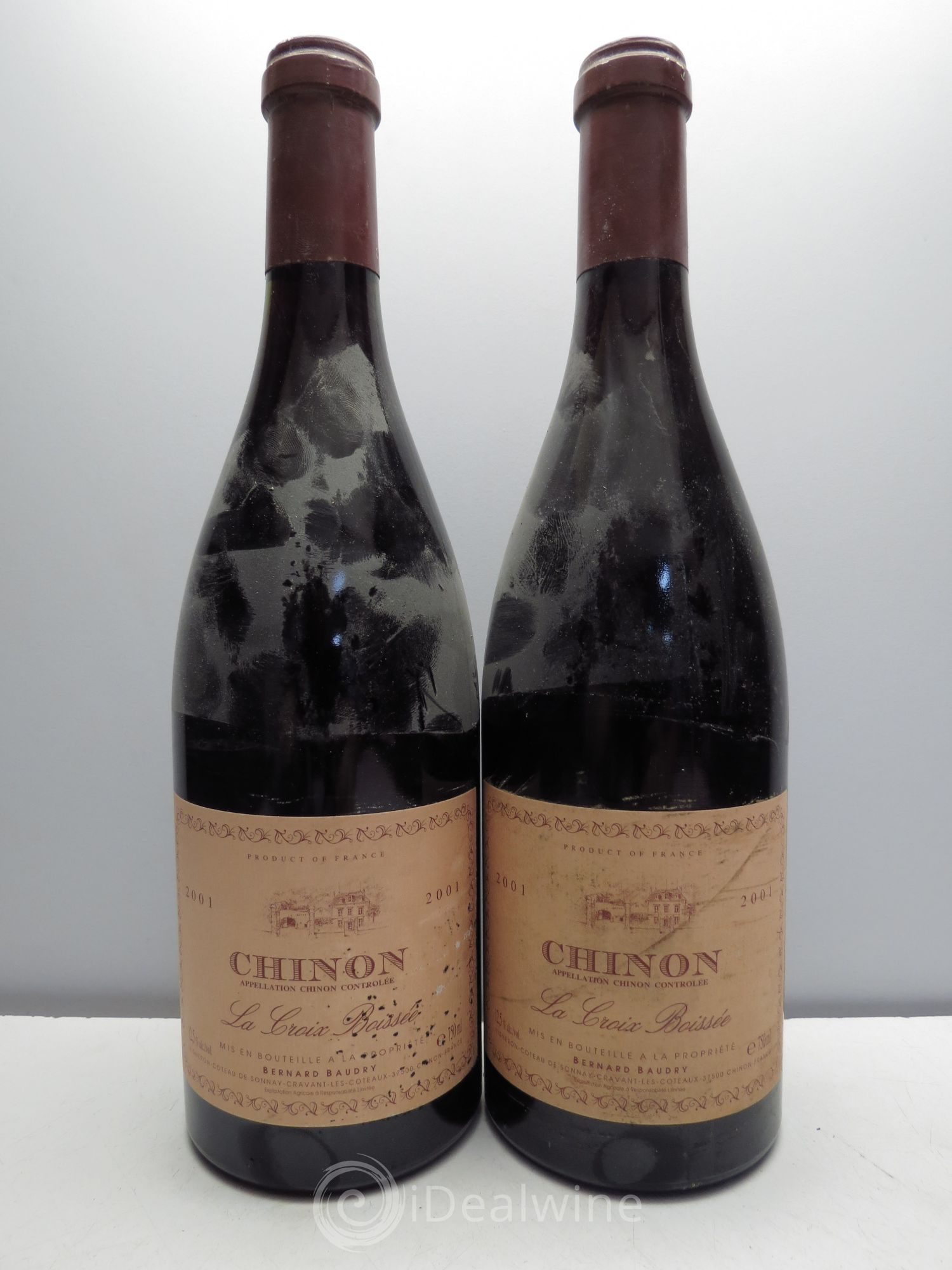Chinon La Croix Boissée Bernard Baudry 2001 - Lot de 2 bouteilles - 0