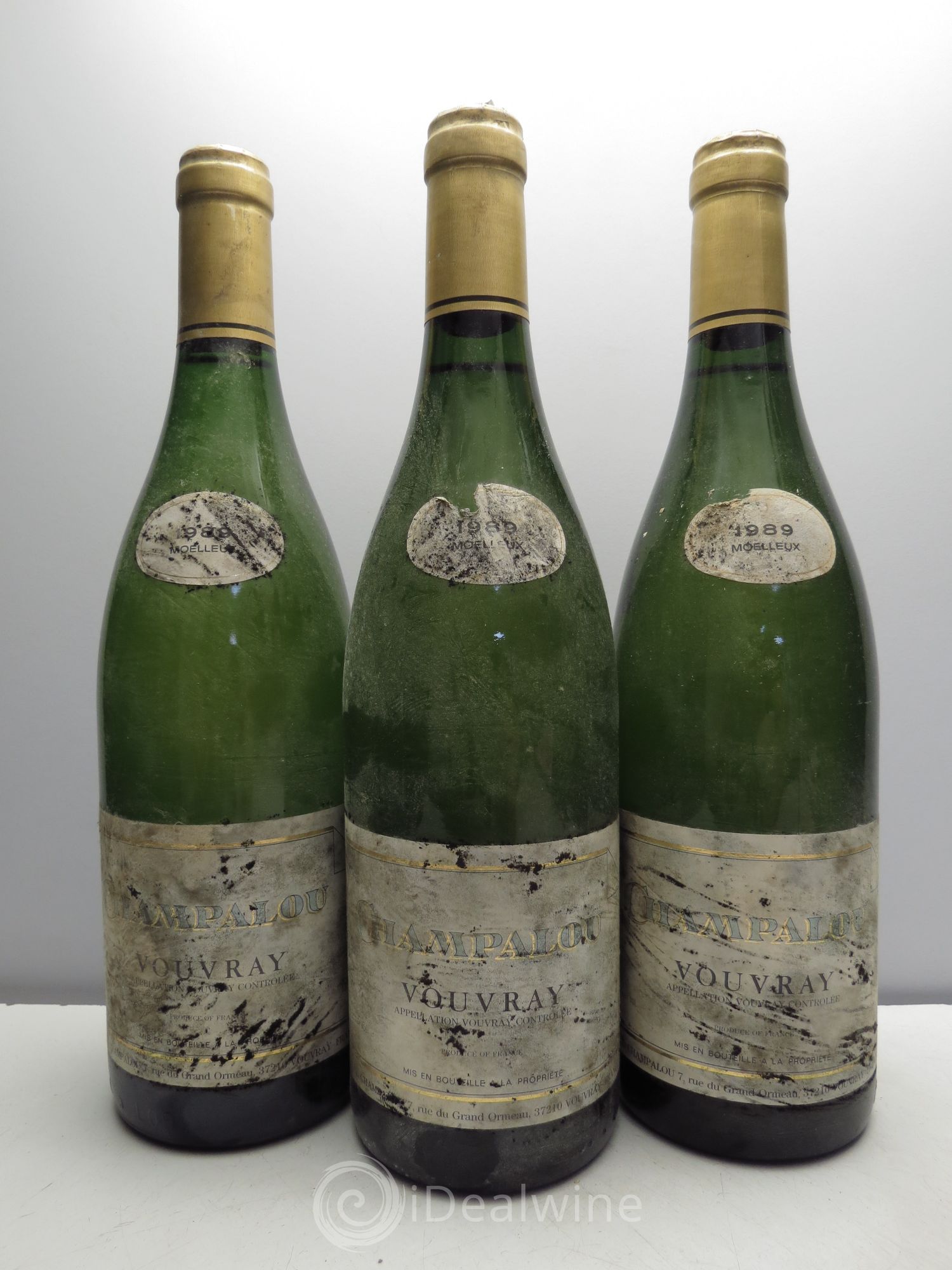 Vouvray Cuvée Moelleuse - Champalou 1989 - Lotto di 3 bottiglie - 0