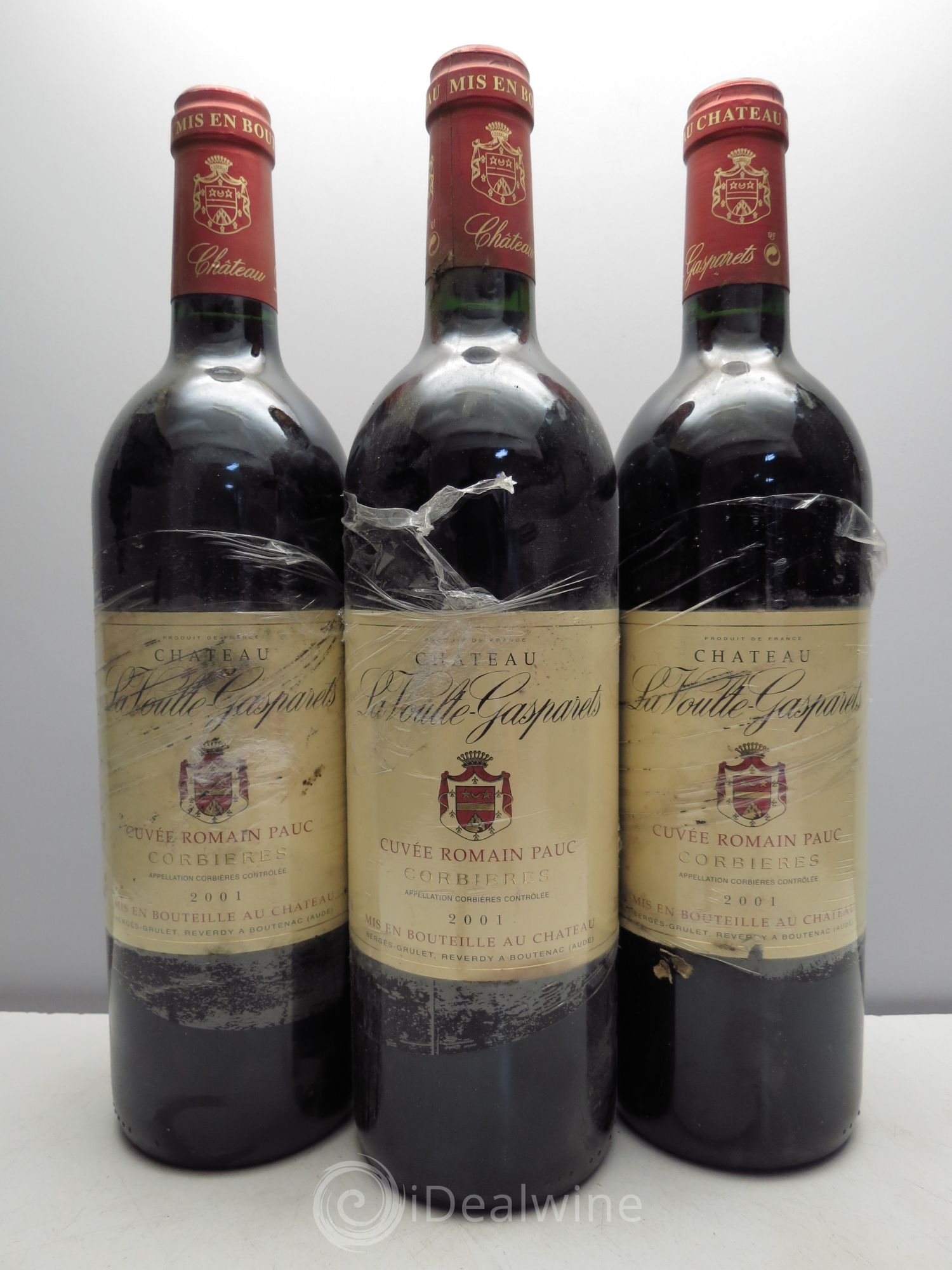 Corbières Boutenac La Voulte-Gasparets Cuvée Romain Pauc Patrick Reverdy 2001 - Lot de 3 bouteilles - 0
