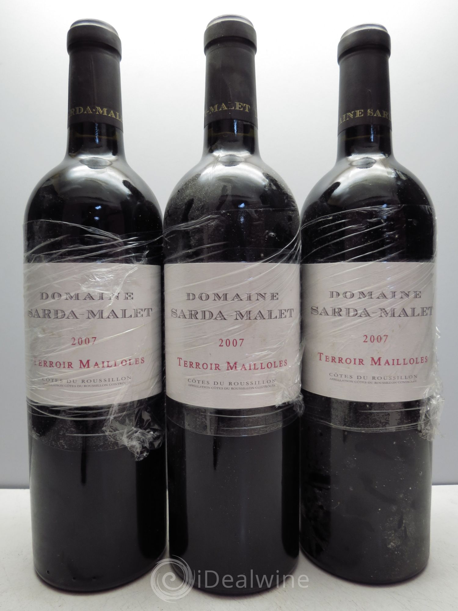 Côtes du Roussillon Domaine Sarda-Malet Terroir de Mailloles Jérôme Malet 2007 - Lot de 3 bouteilles - 0