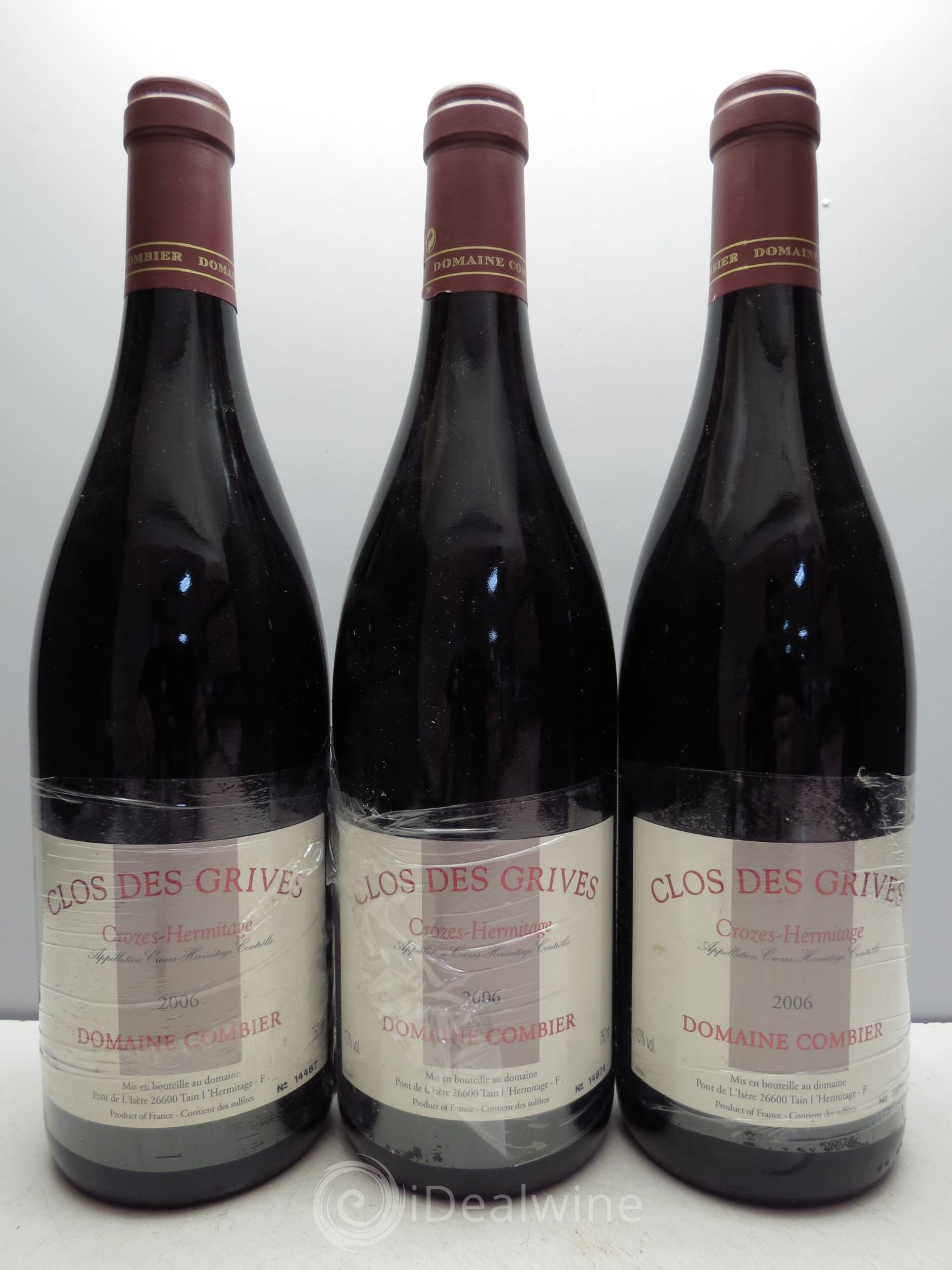 Crozes-Hermitage Clos des Grives Combier 2006 - Lot de 3 bouteilles - 0