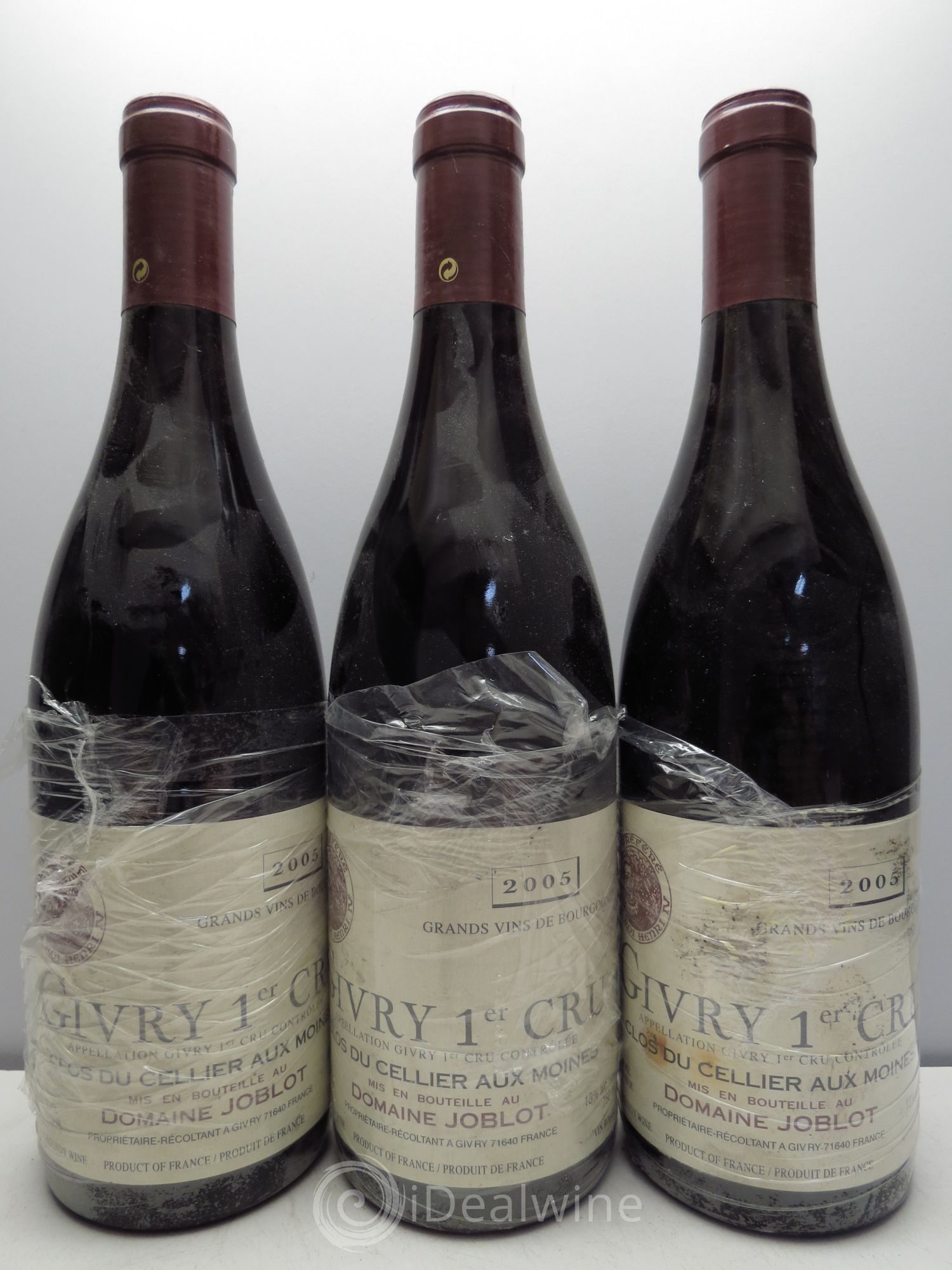 Givry 1er Cru Clos du Cellier aux Moines Joblot (Domaine) 2005 - Lot de 3 bouteilles - 0