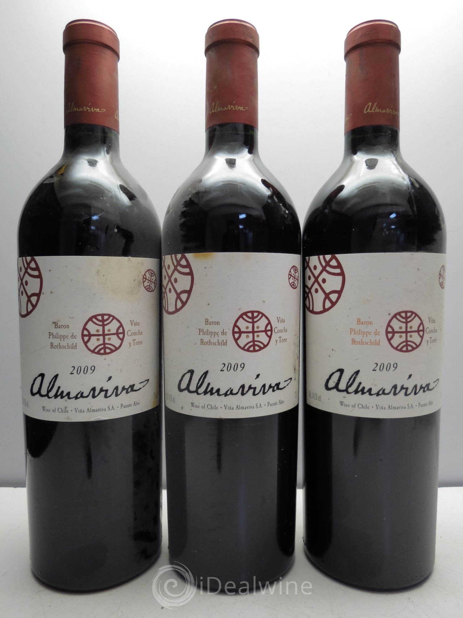Chili Almaviva Baron P. de Rothschild Concha y Toro 2009 - Lot de 3 bouteilles - 0