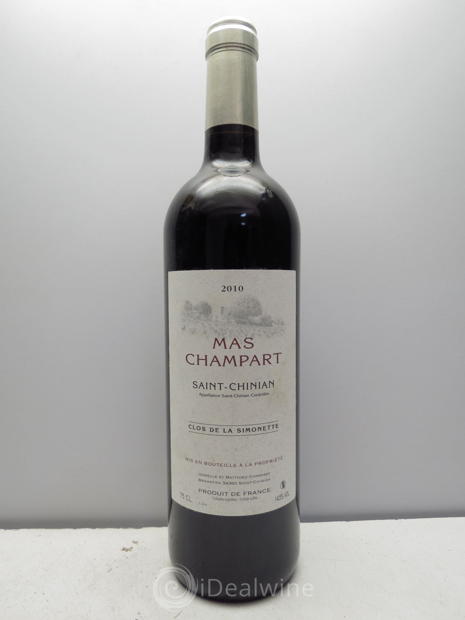 Saint-Chinian Mas Champart Clos de La Simonette Isabelle et Mathieu Champart 2010 - Lot de 1 bouteille - 0