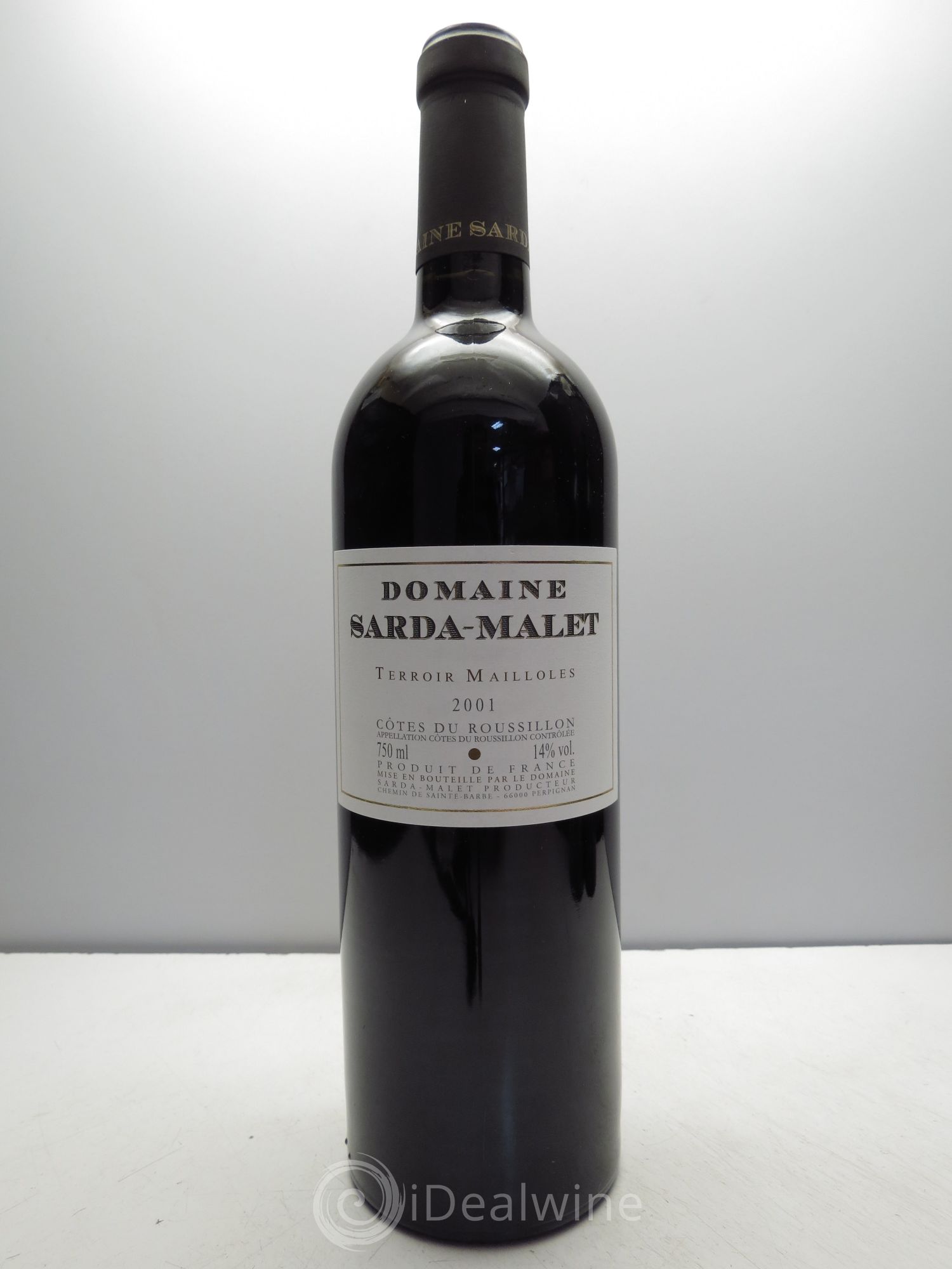 Côtes du Roussillon Domaine Sarda-Malet Terroir de Mailloles Jérôme Malet 2001 - Lot de 1 bouteille - 0