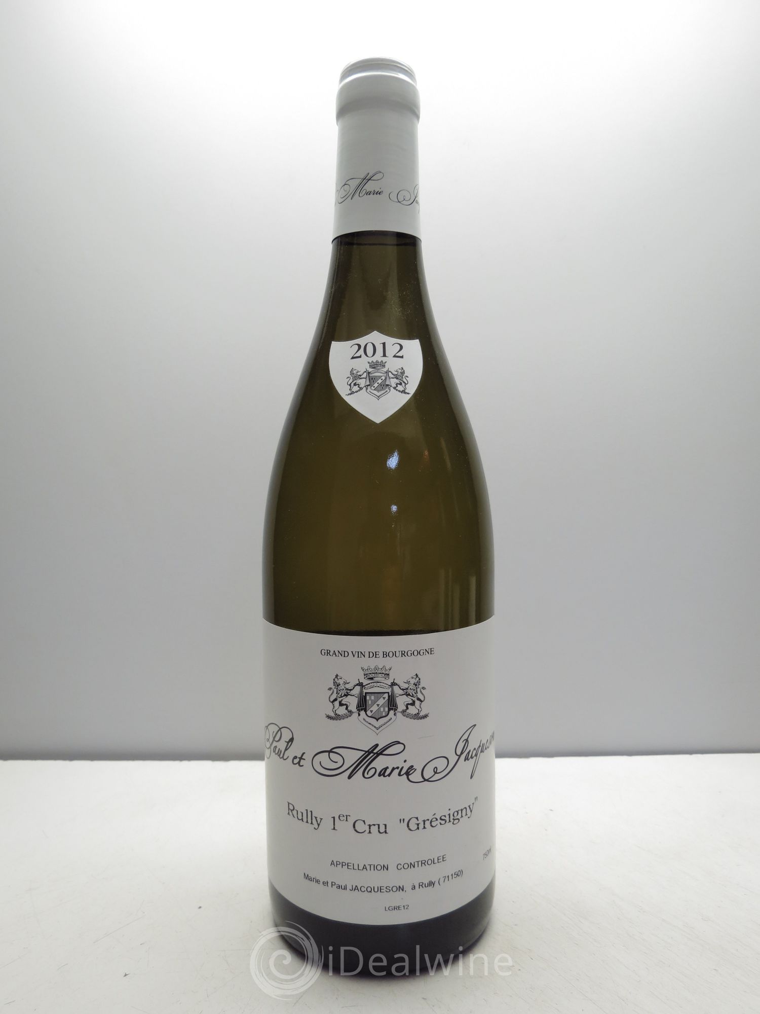 Rully 1er Cru Grésigny Paul & Marie Jacqueson 2012 - Lot de 1 bouteille - 0