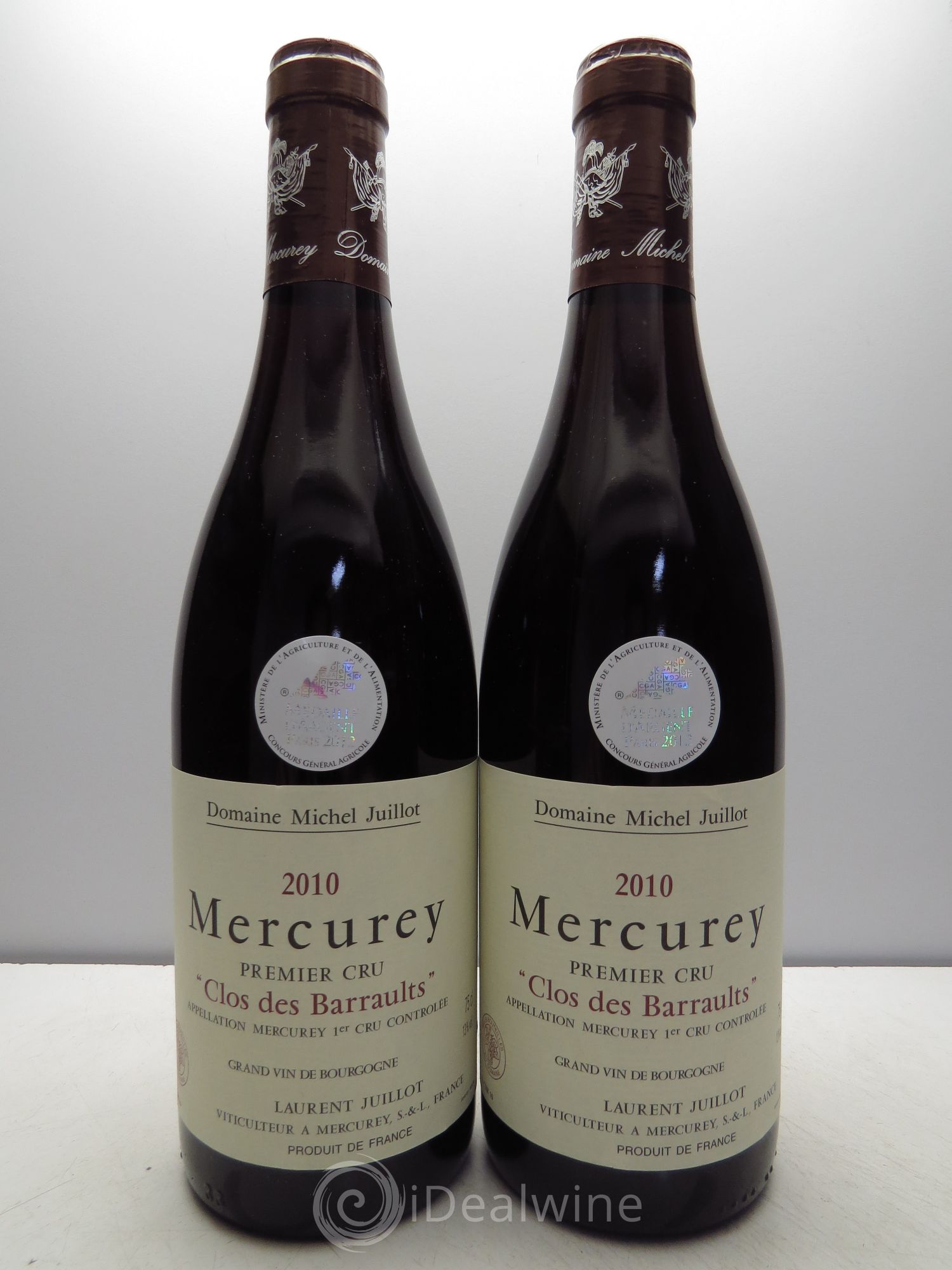 Mercurey 1er Cru Clos des Barraults Michel Juillot (Domaine) 2010 - Lot de 2 bouteilles - 0