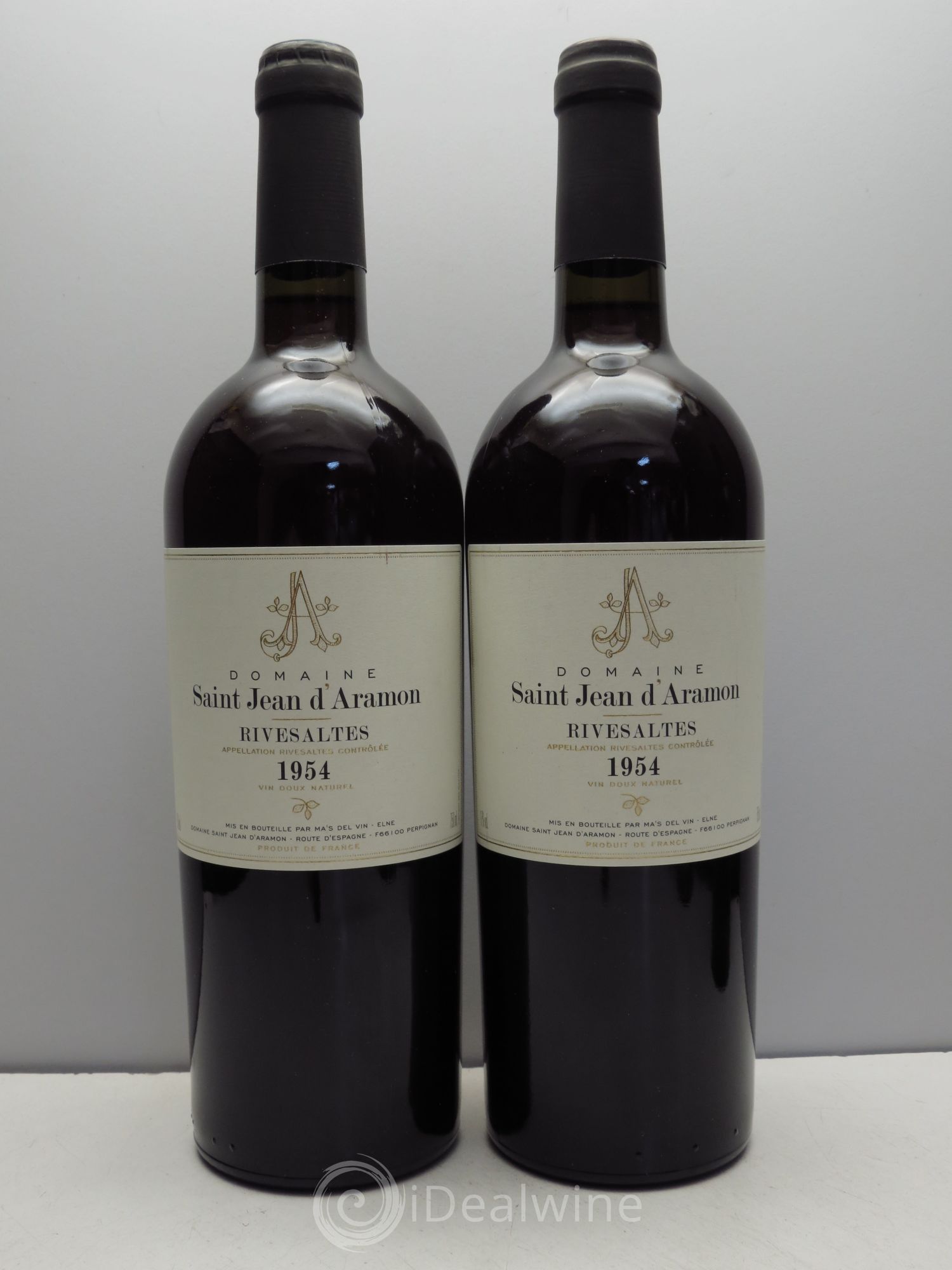 Rivesaltes domaine St. Jean d'Aramon 1954 - Posten von 2 Flaschen - 0