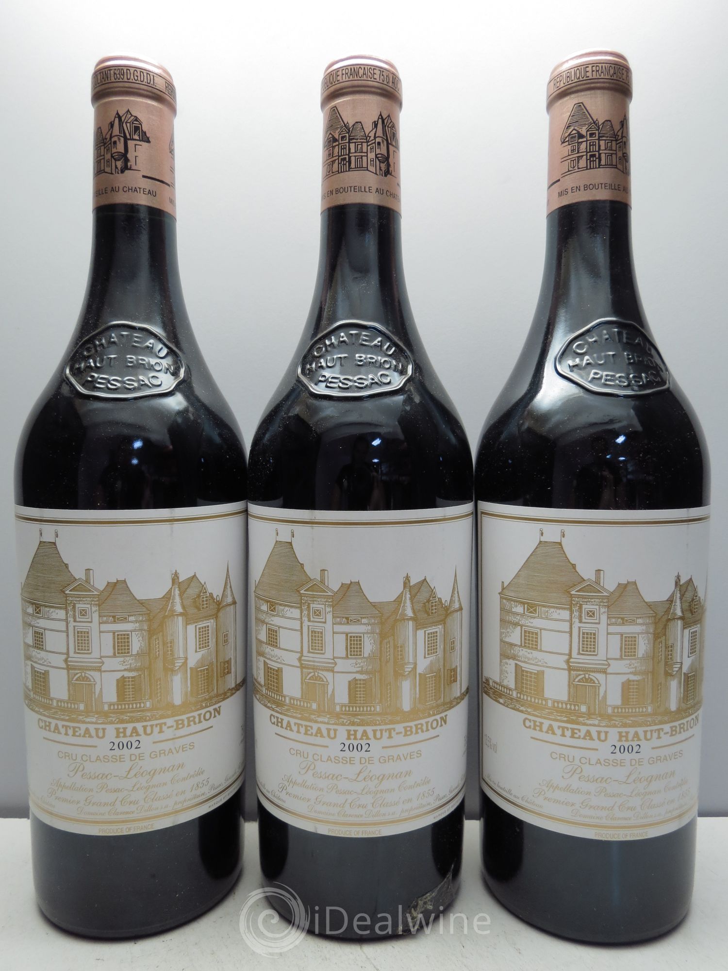 Château Haut Brion 1er Grand Cru Classé 2002 - Lot de 3 bouteilles - 0