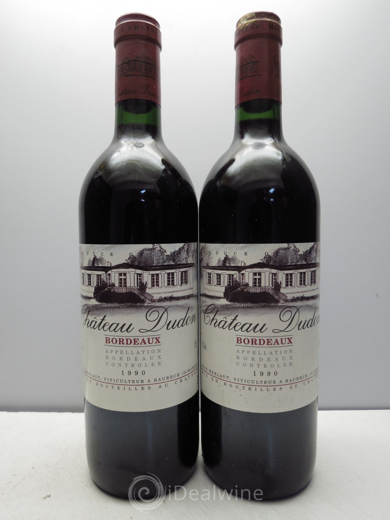 Bordeaux Château Dudon 1990 - Lot de 2 bouteilles - 0