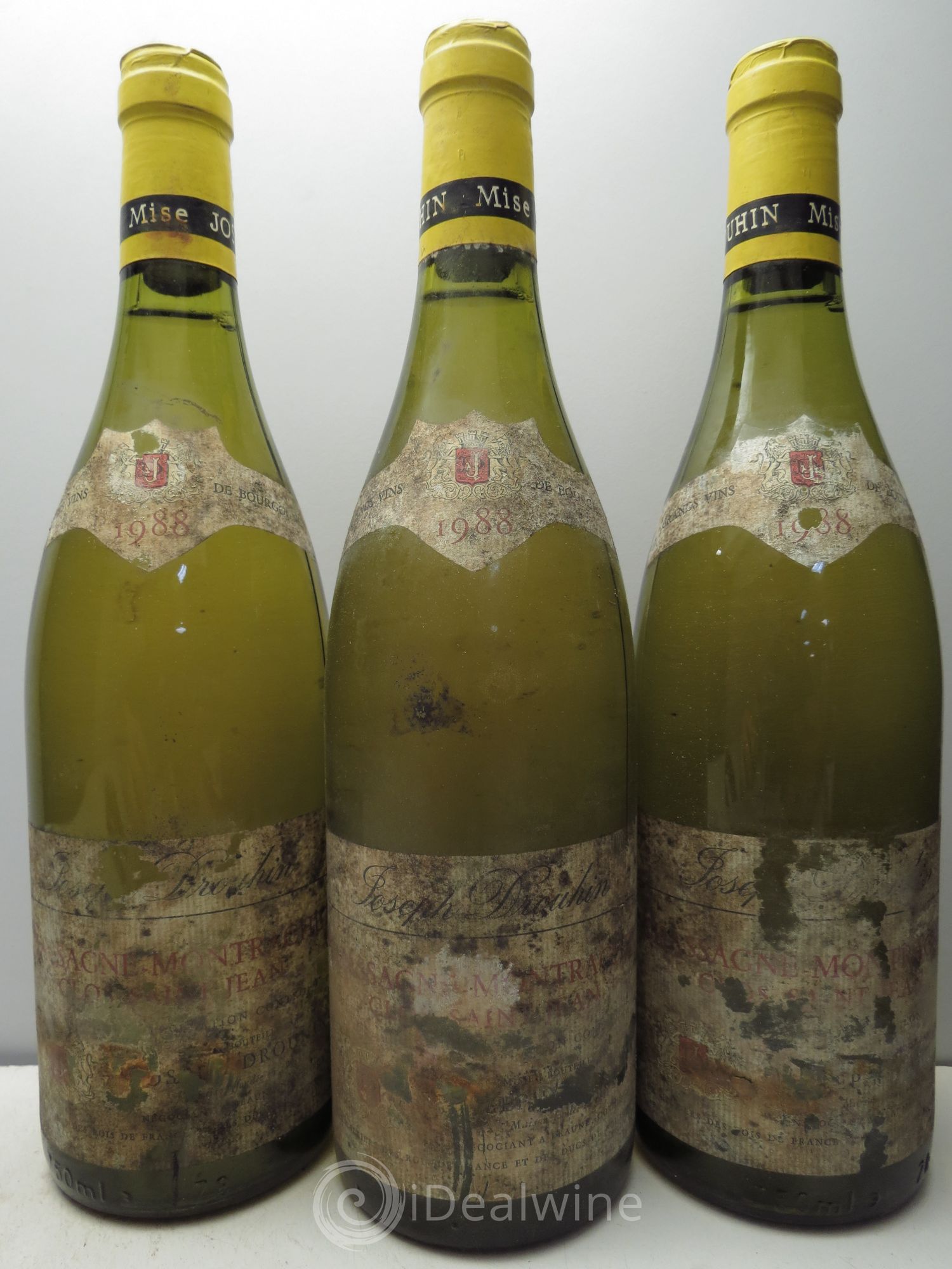 Chassagne-Montrachet Joseph Drouhin Clos St Jean 1988 - Posten von 3 Flaschen - 0